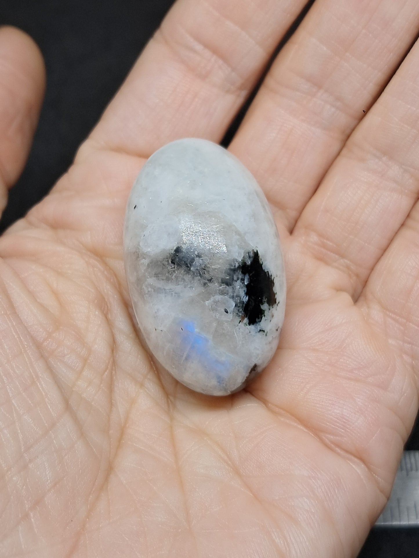 Rainbow Moonstone Shivalingam | White Labradorite | Natural Polished Stone