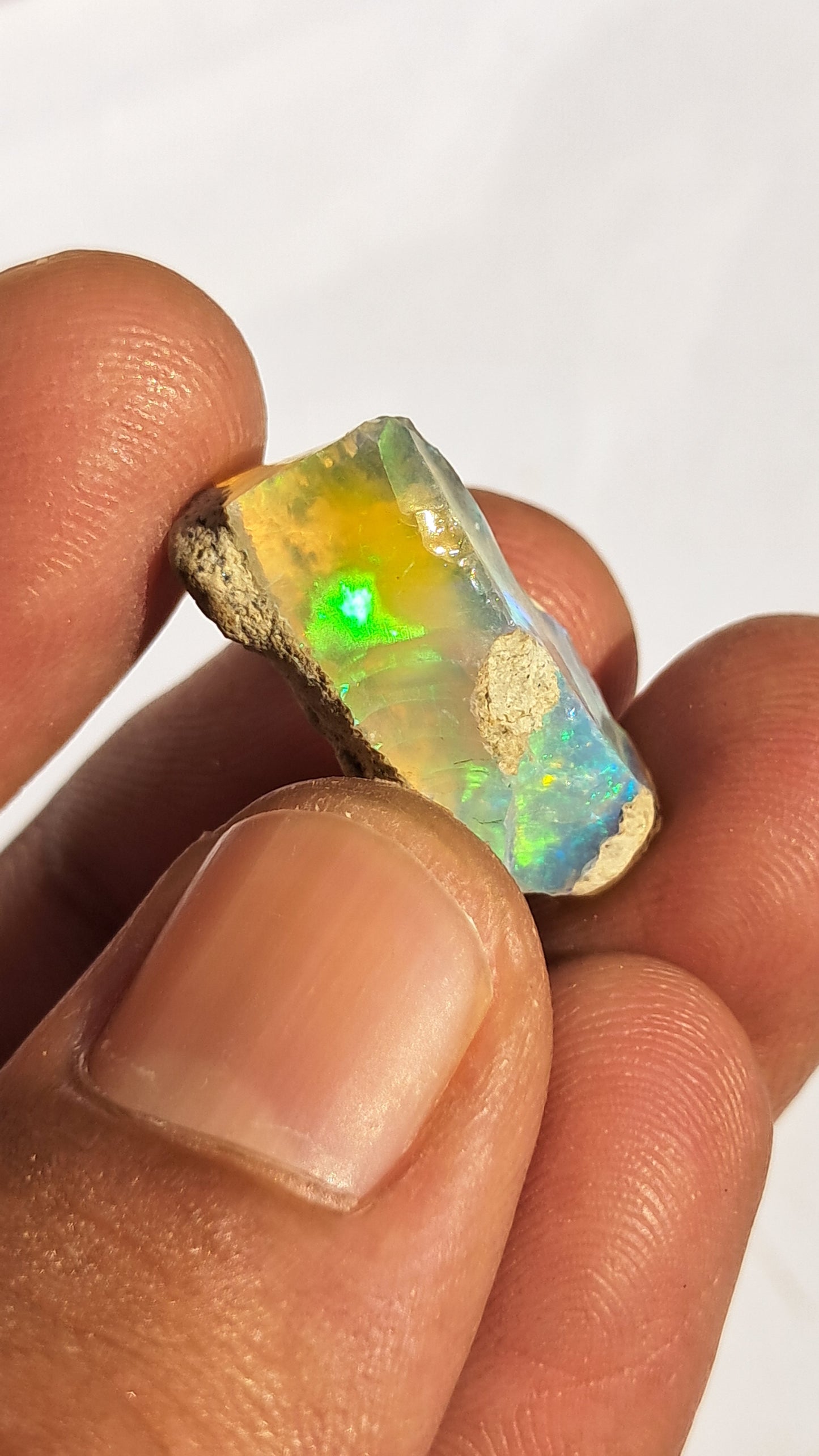 Natural Ethiopian Opal Rough | White Hydrophane Opal with Bright Play of Color #OP16