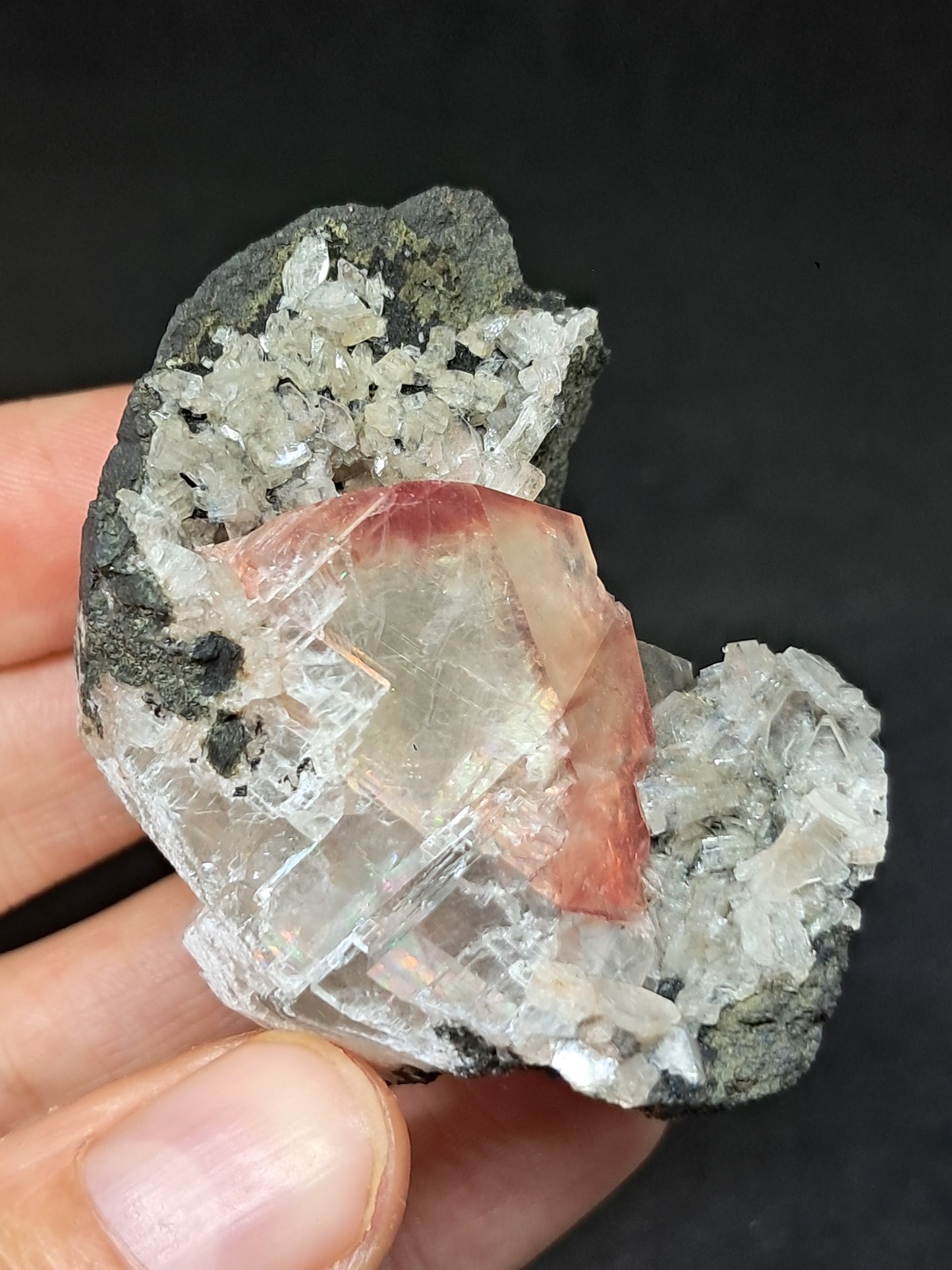 Calcita frambuesa mohosa *Hallazgo raro* (Pithampur) Cristal natural | Piedra en bruto | Muestra mineral #CA32