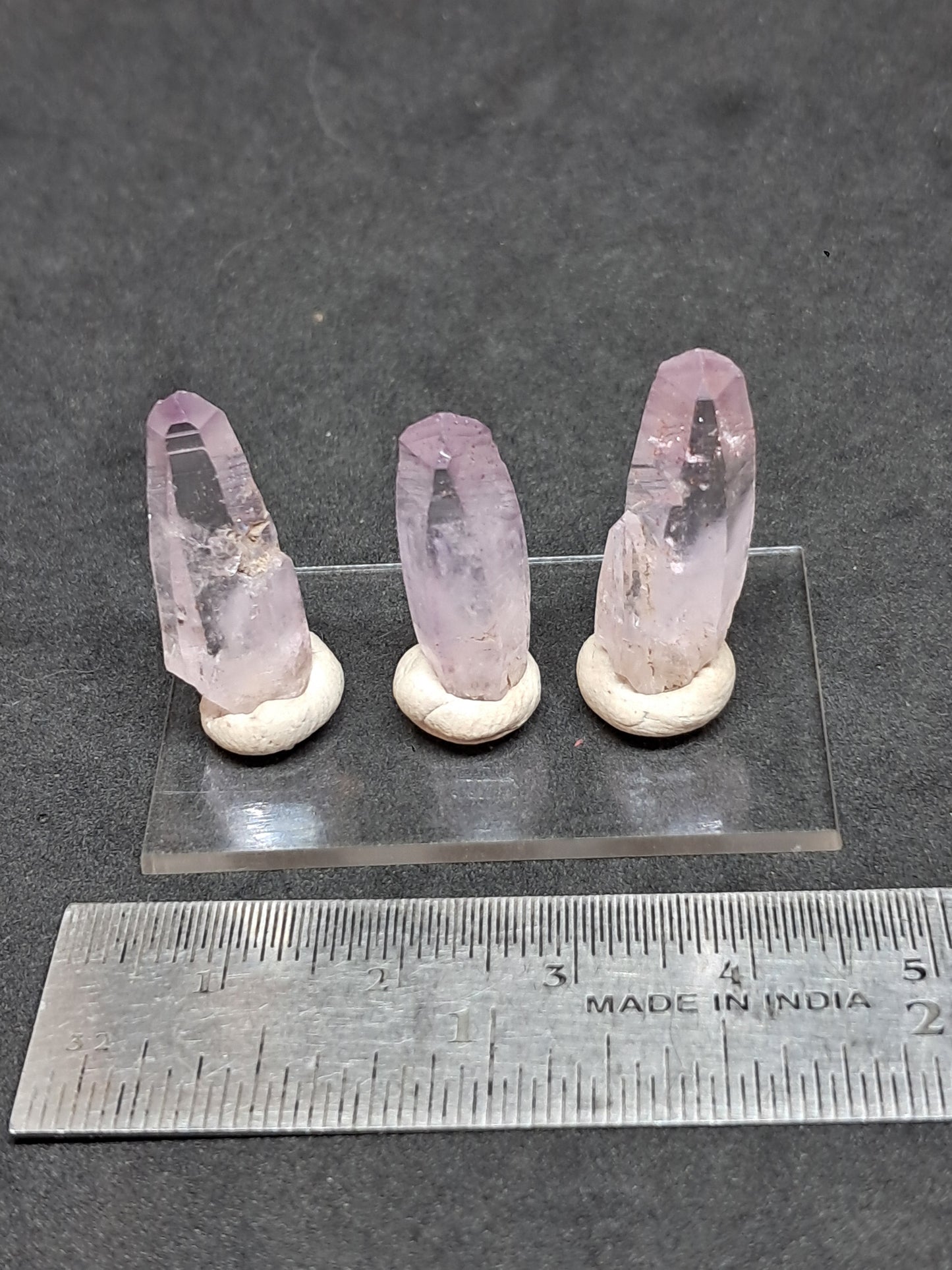 Set of 3 Veracruz Amethyst Crystals (Mexico) | Natural Points | Mineral Specimen #VA36