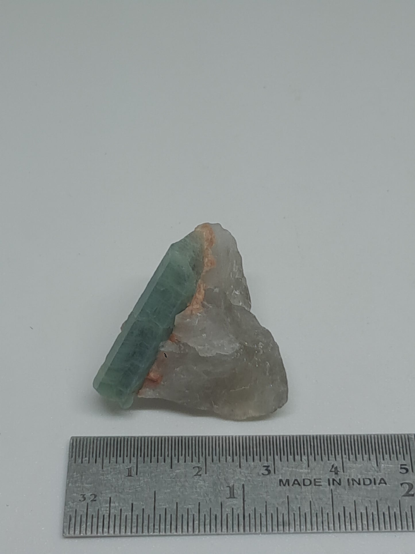 Aquamarine on Smokey Quartz (Karur) Rough Natural Crystal | Mineral Specimen #AQM50