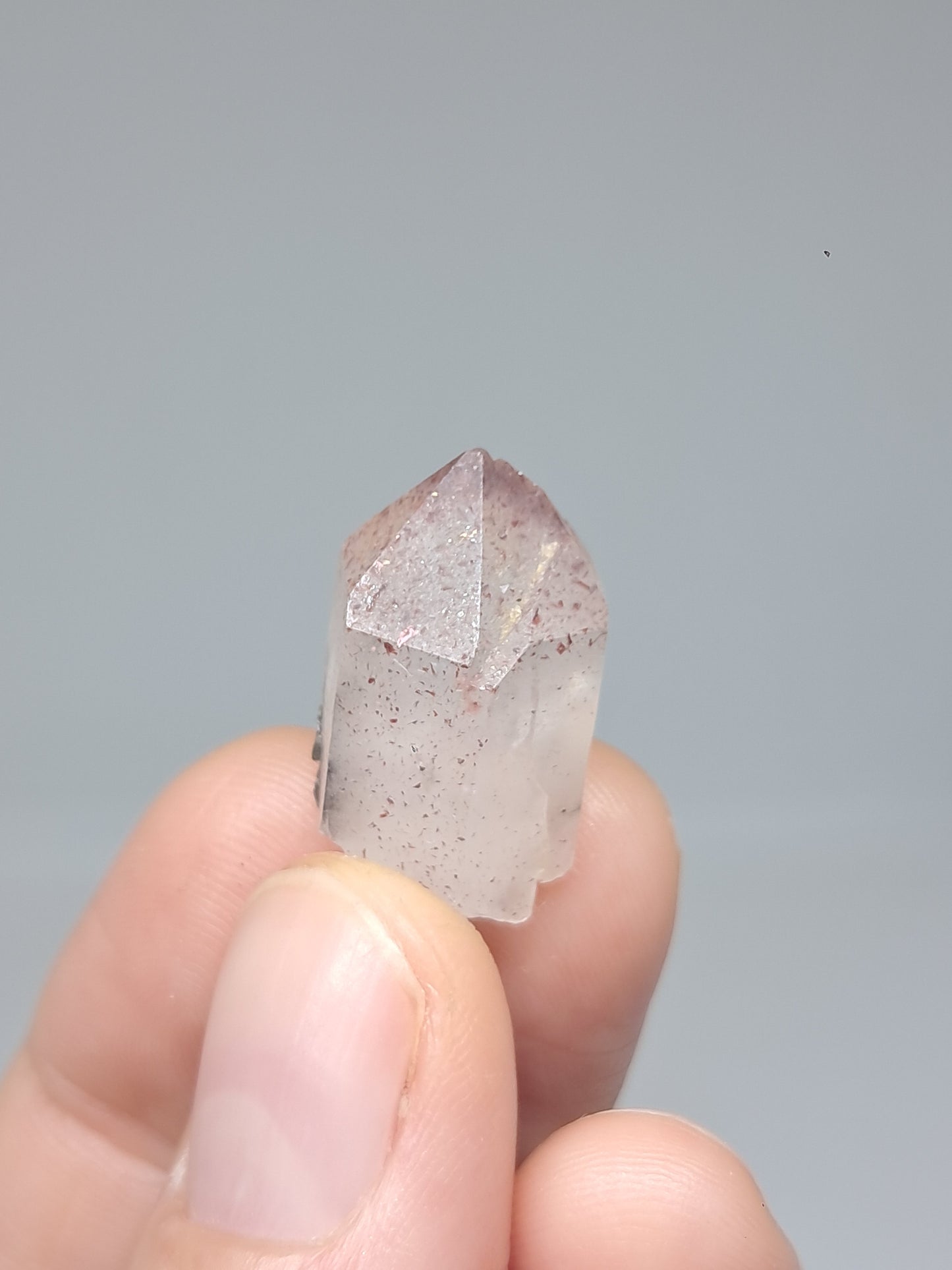 Hematite Included Quartz (Karur) Natural Crystal Point | Mineral Specimen #HPQ66