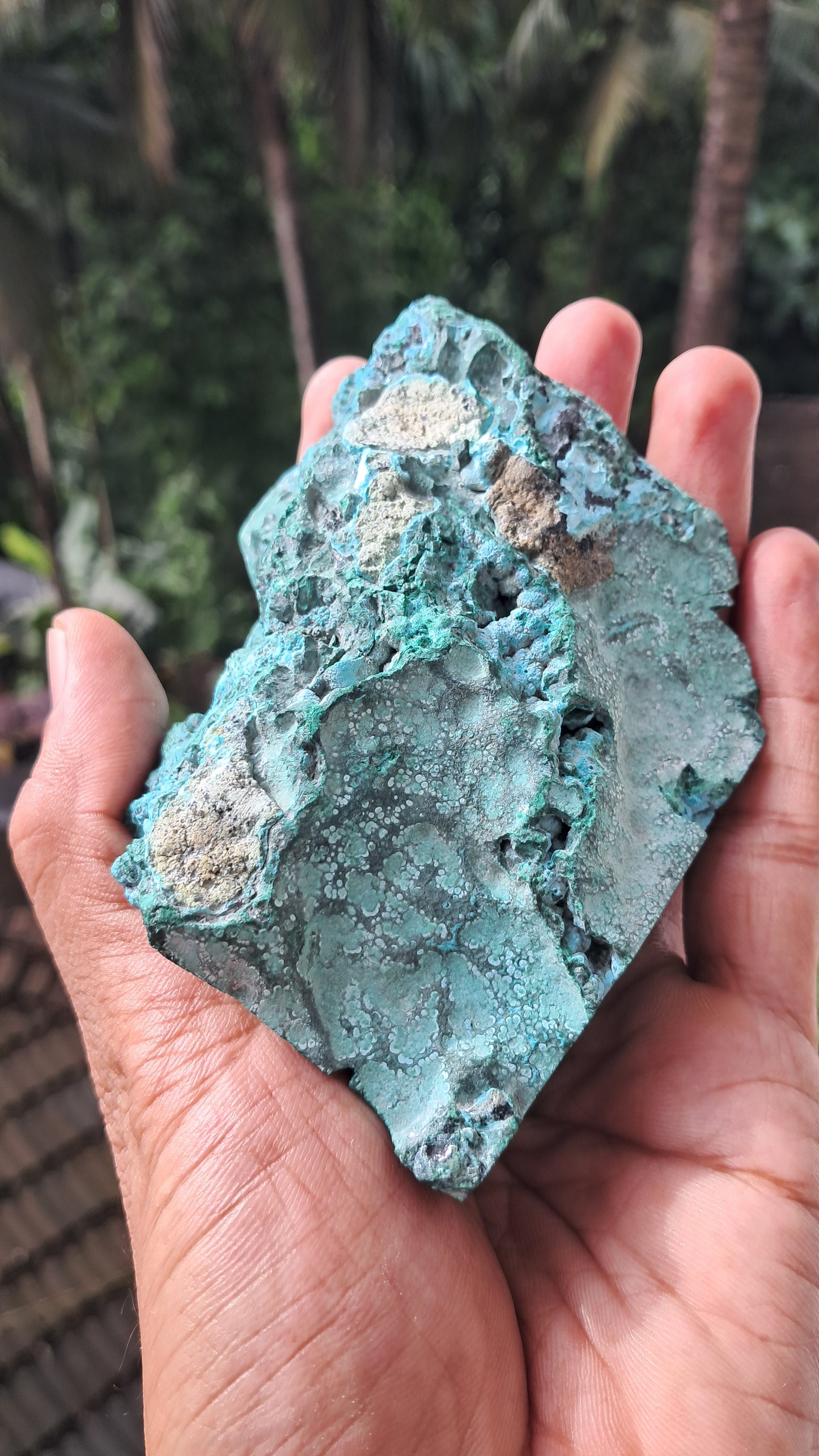 Malachite w/ Chrysocolla | Half Polished Half Rough | Natural Stone | Large Size | Beautiful Patterns #CM27