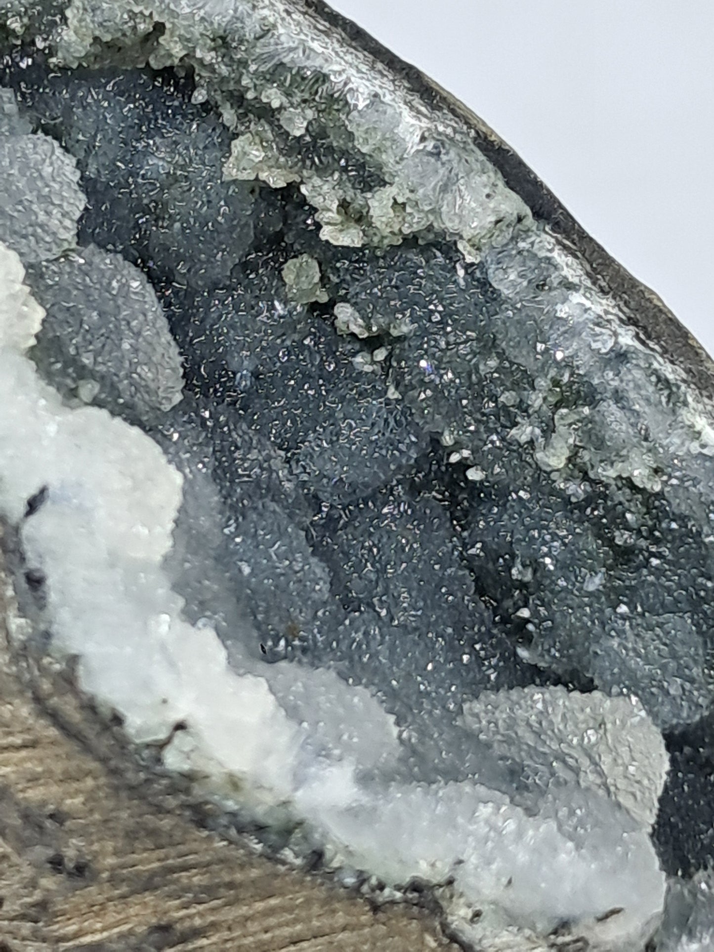 Botryoidal Black Chalcedony in Basalt Geode #BC9