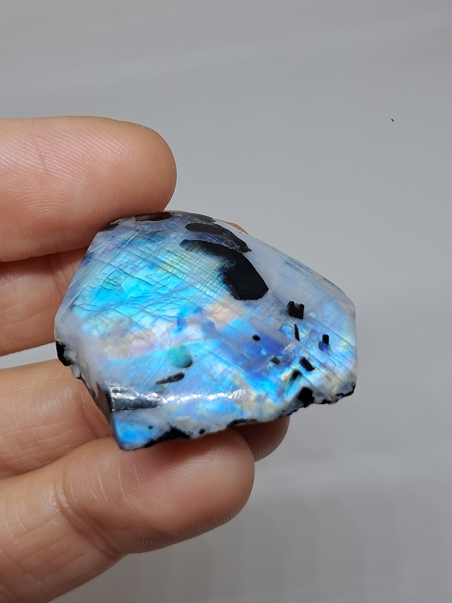 White Labradorite | Rainbow Moonstone *High Grade* (Tamil Nadu) Rough & Polished Stone | Natural Rock #MN17