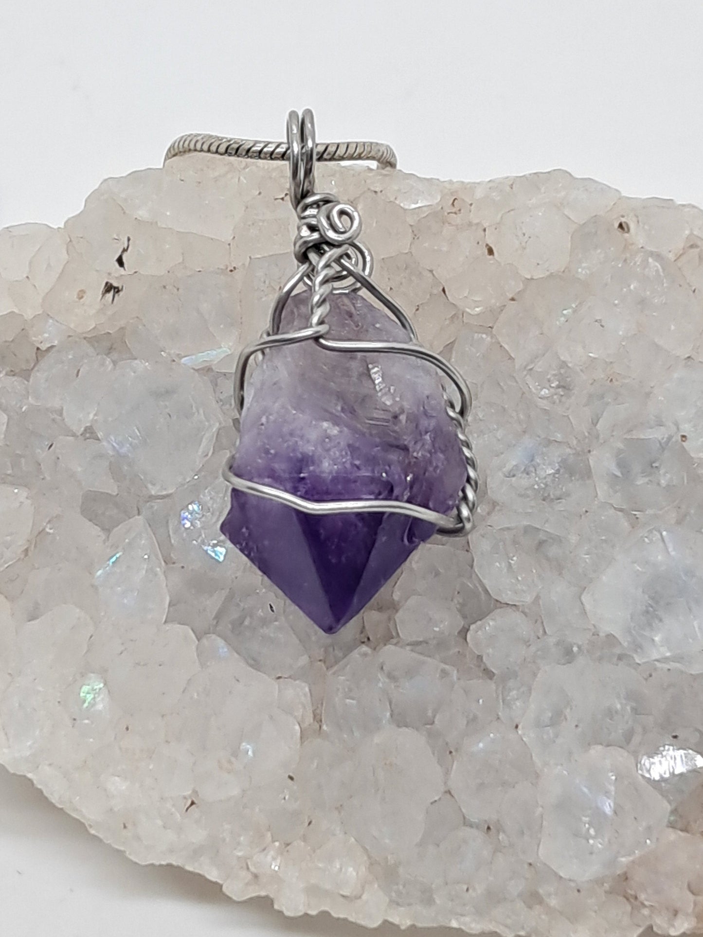 Amethyst Pendant | Handcrafted Jewelry | Natural Crystal Point #JL46