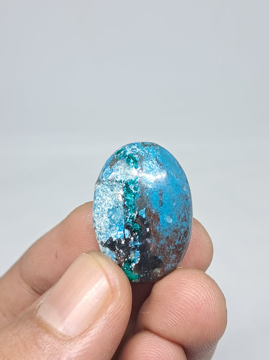 Chrysocolla w/ Malachite Palmstone | Polished Natural Stone #CM14