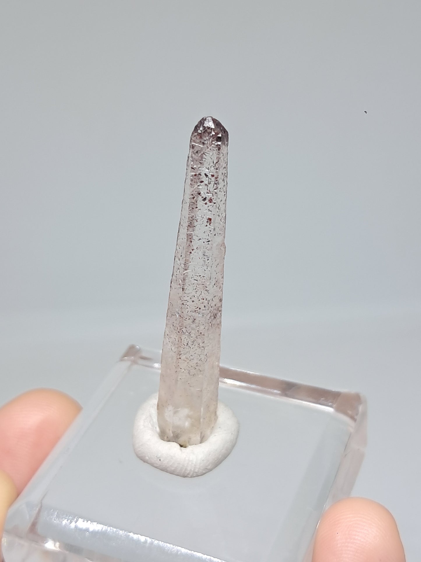Hematite Included Quartz (Karur) Natural Crystal Point | Mineral Specimen #HPQ65