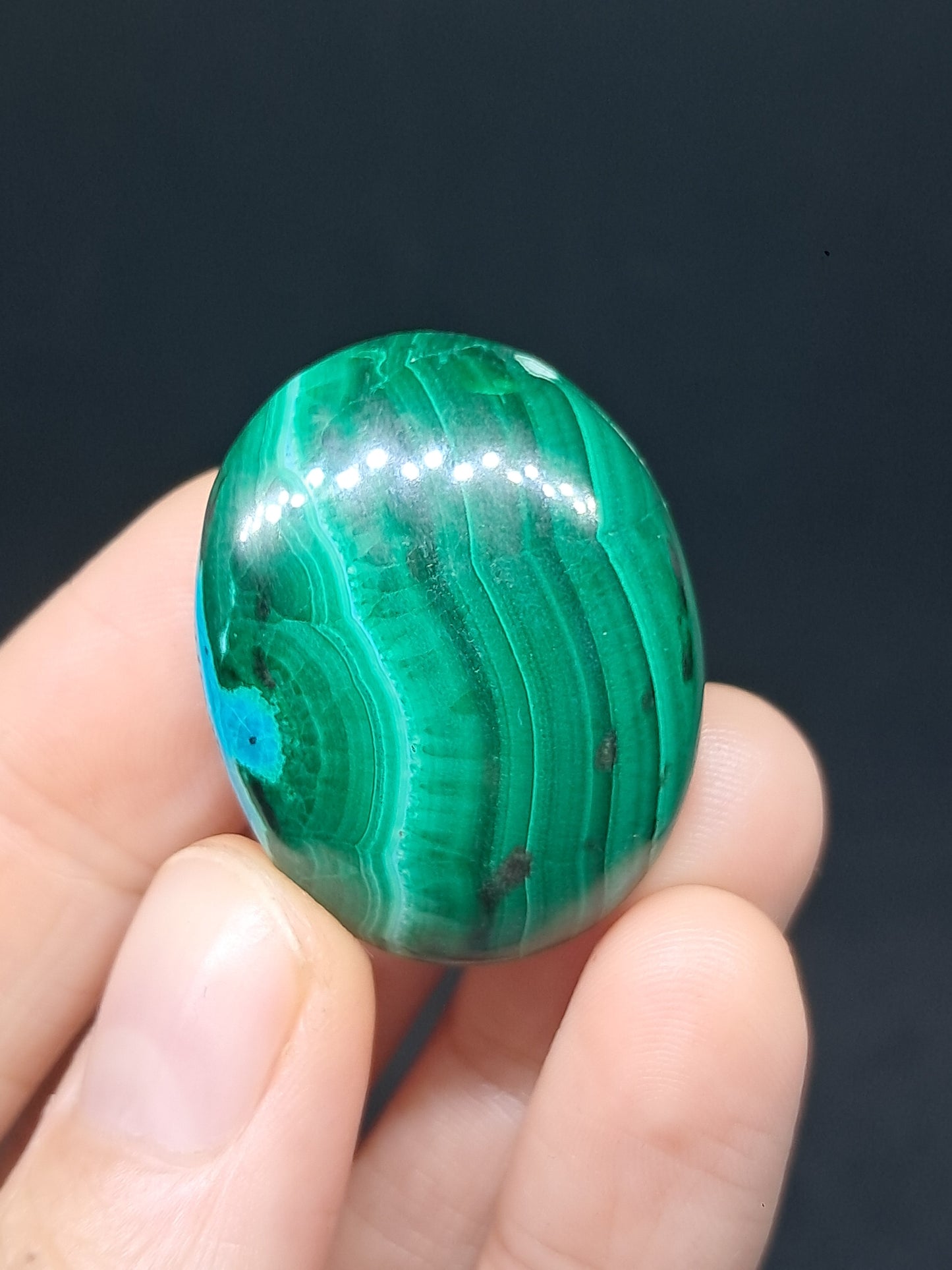 Chrysocolla w/ Malachite Palmstone | Good Quality Natural Stone