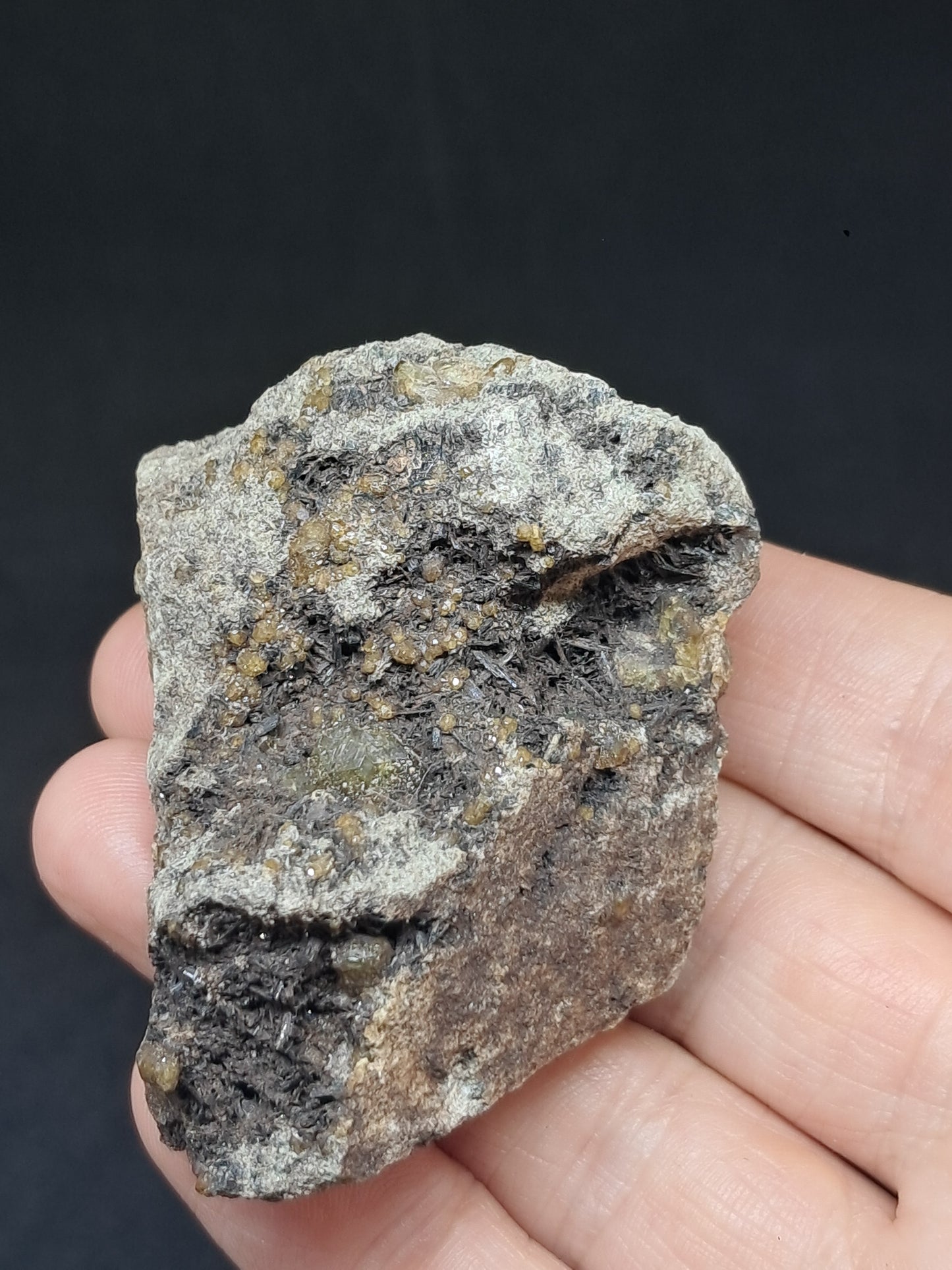 Green Garnet w/ Aegirine (Acmite) on Matrix (Mexico) Andradite Garnet Cluster |Rough Crystal Stone | Mineral Specimen #GR29