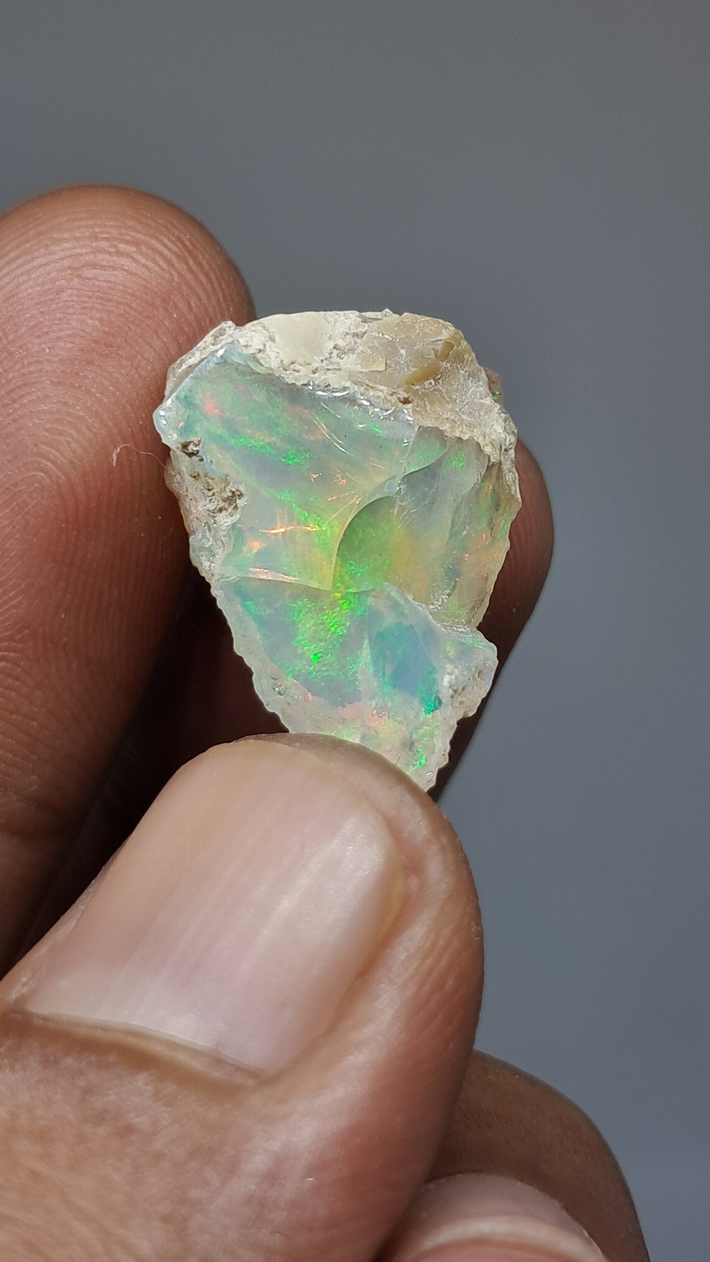 Natural Ethiopian Opal Rough | White Hydrophane Opal with Flashy Play of Color #OP24