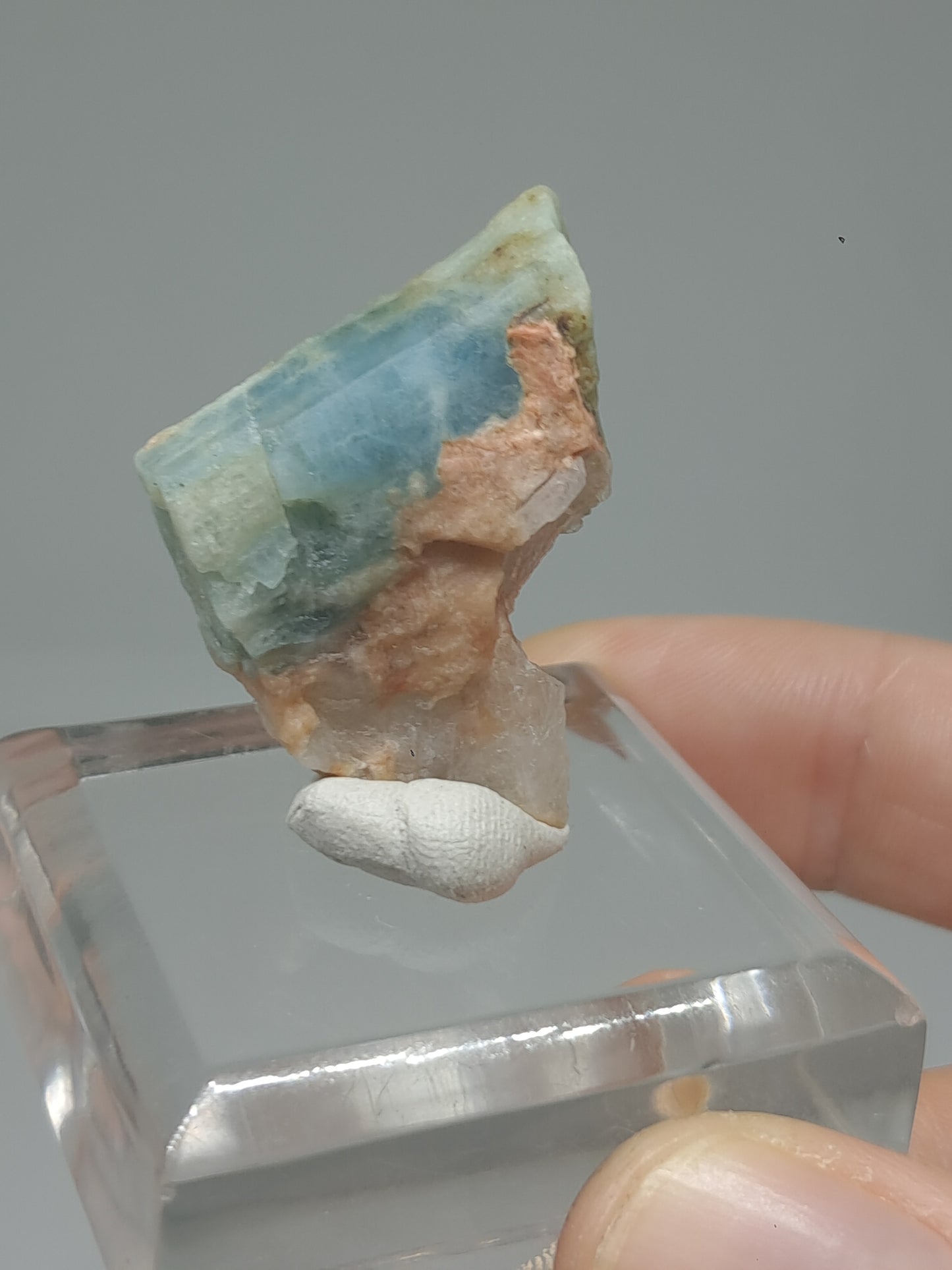 Aquamarine w/ Smokey Quartz (Karur) Rough Natural Crystal | Mineral Specimen #AQM51