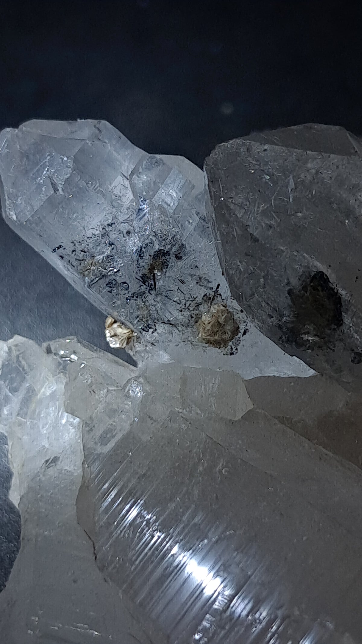 Himalayan Clear Quartz (Kullu) Natural Cluster | Black Rutile Inclusions | Double Termination #CH91