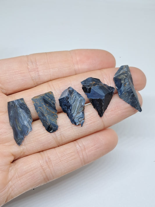 Set of 5 Raw Chips of Pietersite | Rough Stone #RCS26