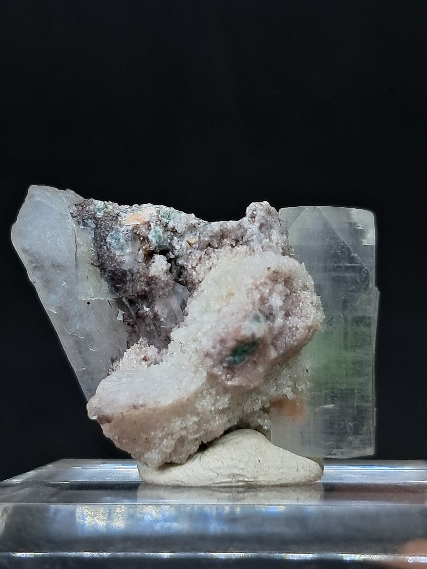 Apofilita verde con estibita (Fluorapofilita) (Ajanta) Cristal natural | Muestra de mineral #GA33