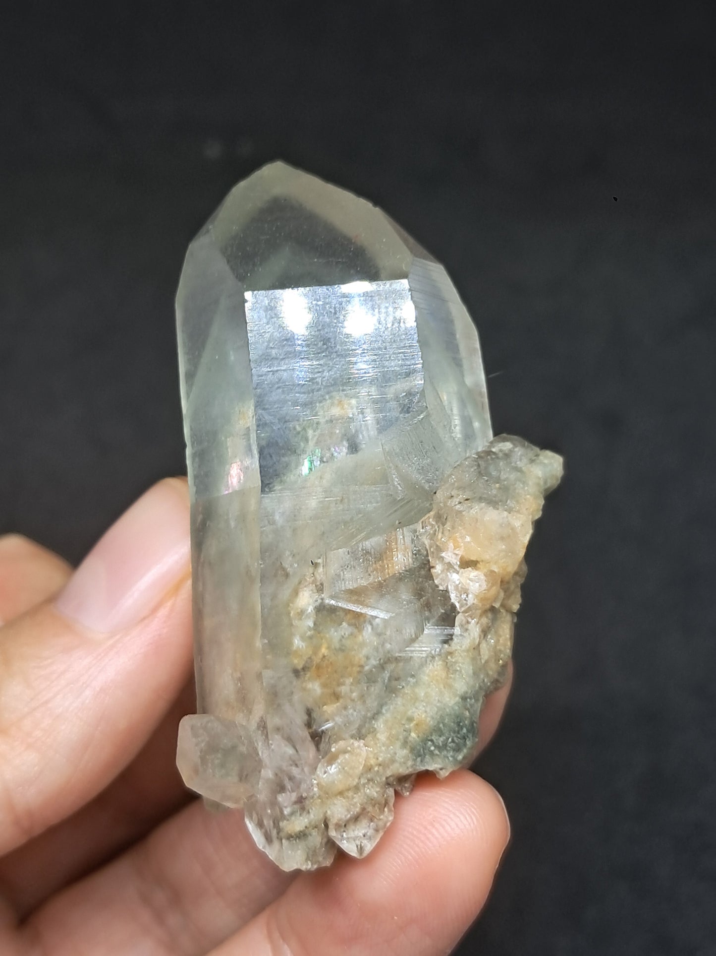 Punta natural de cuarzo fantasma de clorita (Kullu) | Cristal chamánico de jardín #CQ71