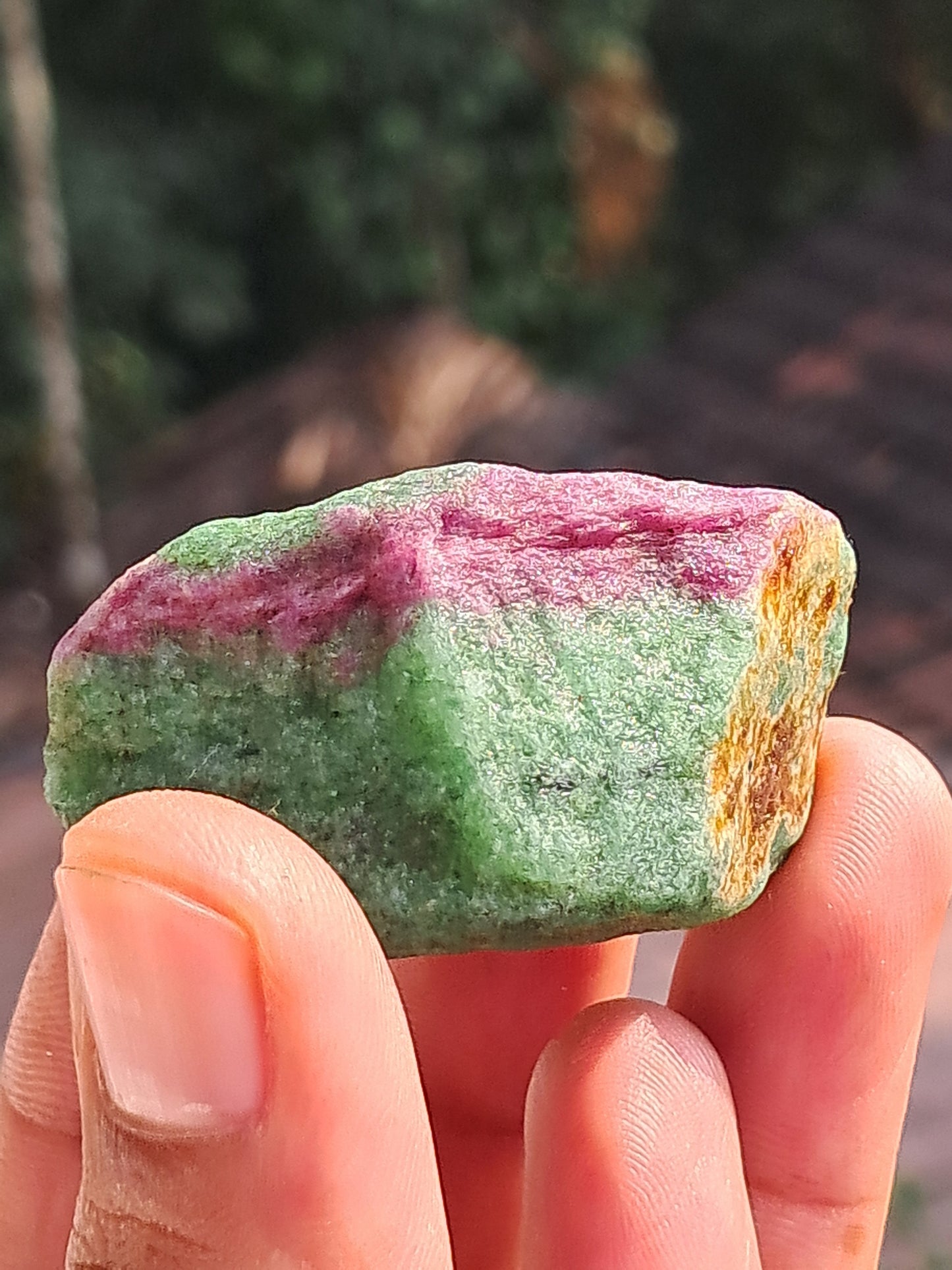 Ruby Zoisite w/ Hornblende (Tanzania) Rough Stone | Natural Specimen #RZ10