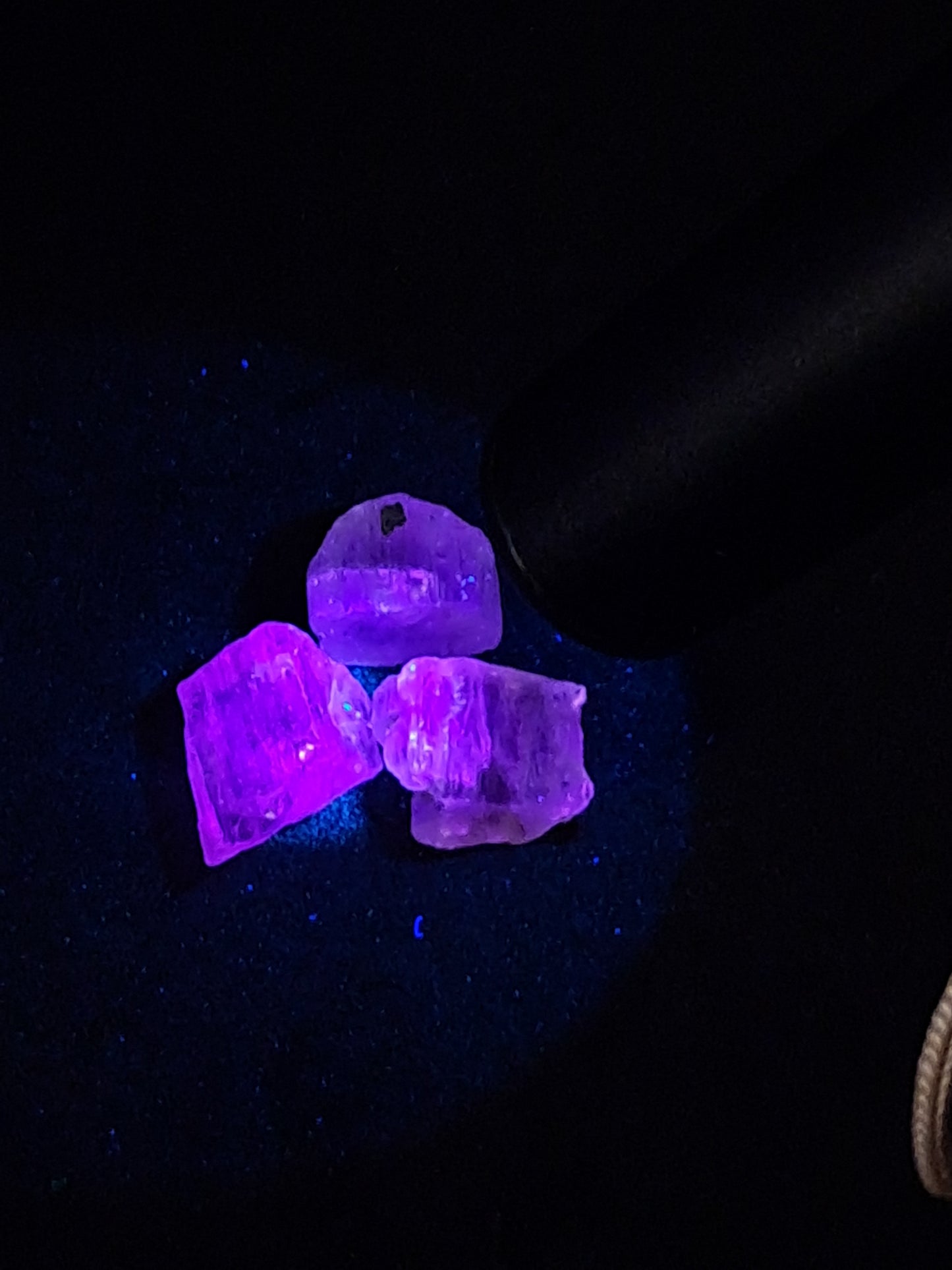 Set of 3 Fluorescent Scapolite Crystals (Karur) UV Reactive | Rough Stone | Natural Mineral Specimen #SCP25