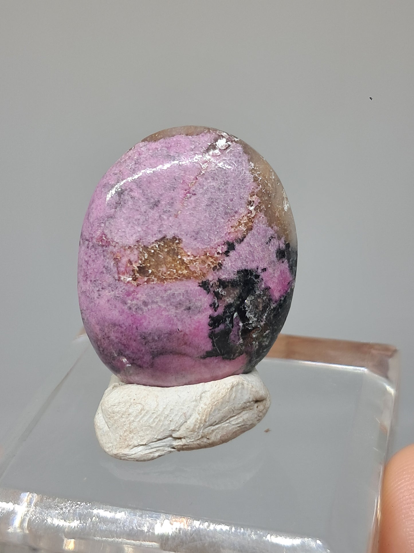 Cobaltoan Calcite Palmstone | Natural Polished Stone | Rare Mineral #CO3