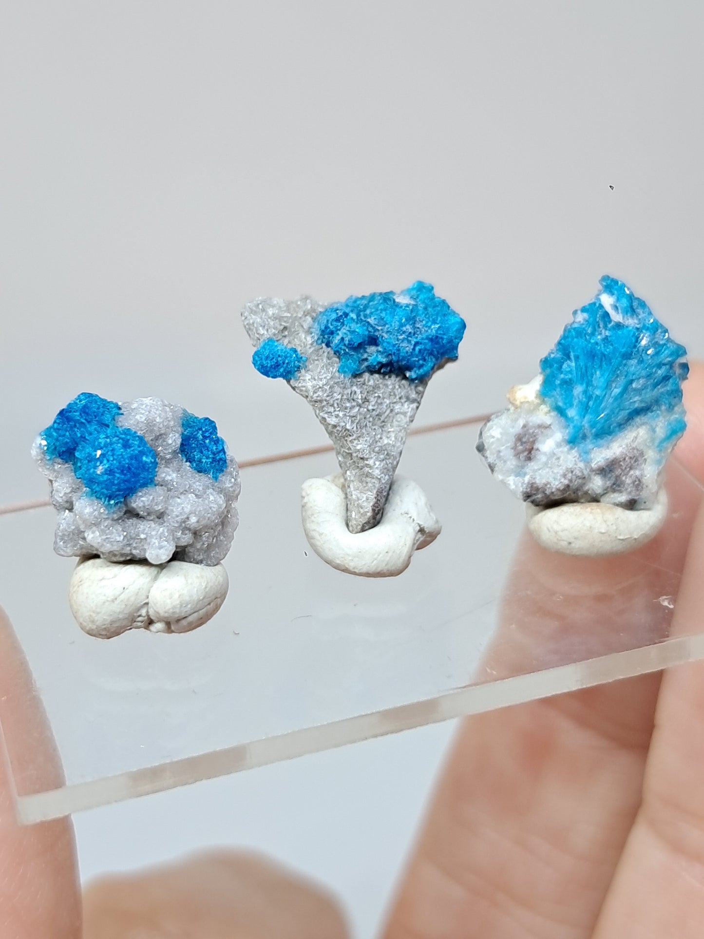 Set of 3 Small Pentagonites on Heulandite Matrix (Wagholi) Rough Stone | Natural Crystal | Rare Mineral Specimen #CV58