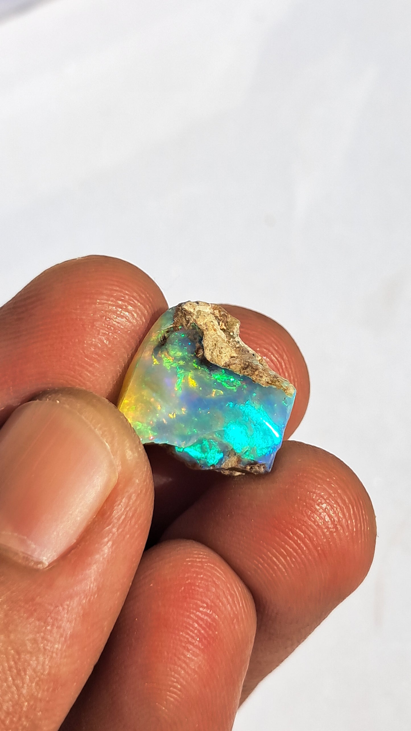 Natural Ethiopian Opal Rough | White Hydrophane Opal with Bright Play of Color #OP15