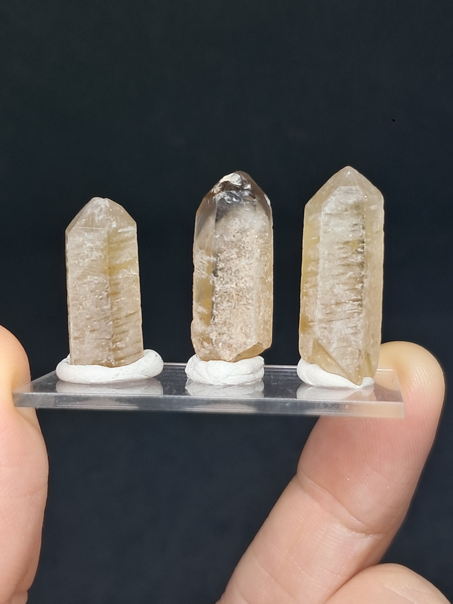 Set of 3 Natural Citrine Crystal Points w/ Phantoms (Karur) #CTN35