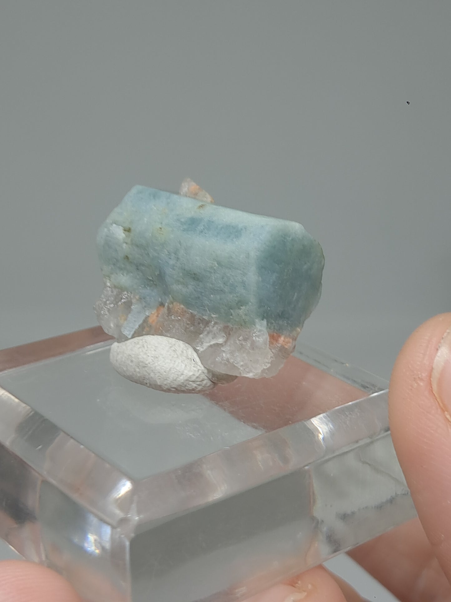 Aquamarine w/ Quartz (Karur) Rough Natural Crystal | Mineral Specimen #AQM53