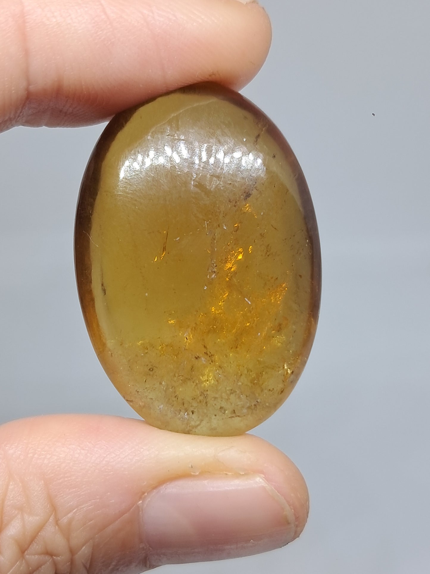 Palmstone de Citrino Natural | Piedra Pulida | Amarillo Ahumado | Alta Calidad