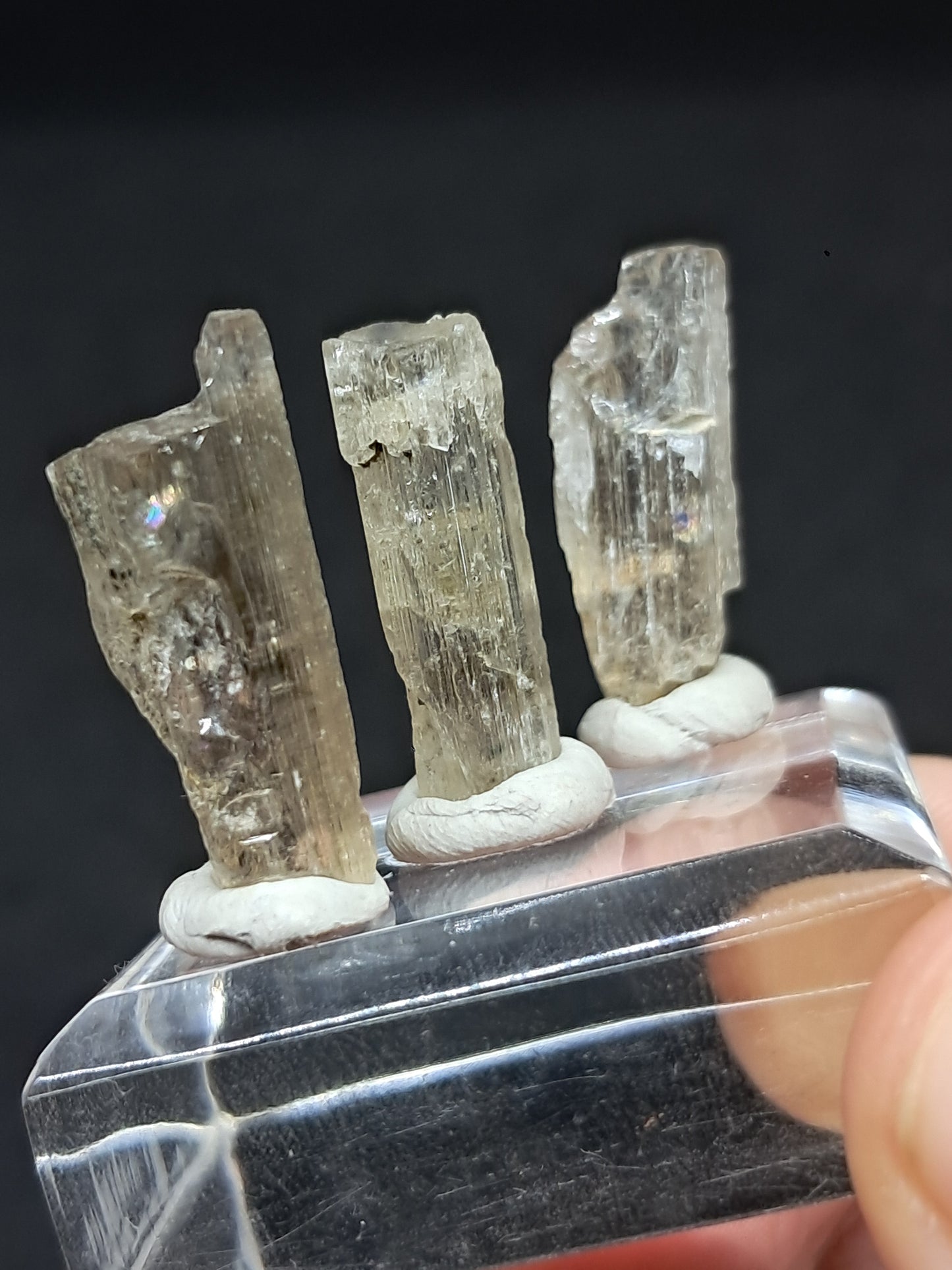 Set of 3 Fluorescent Scapolite Crystals (Karur) UV Reactive | Rough Stone | Natural Mineral Specimen #SCP24