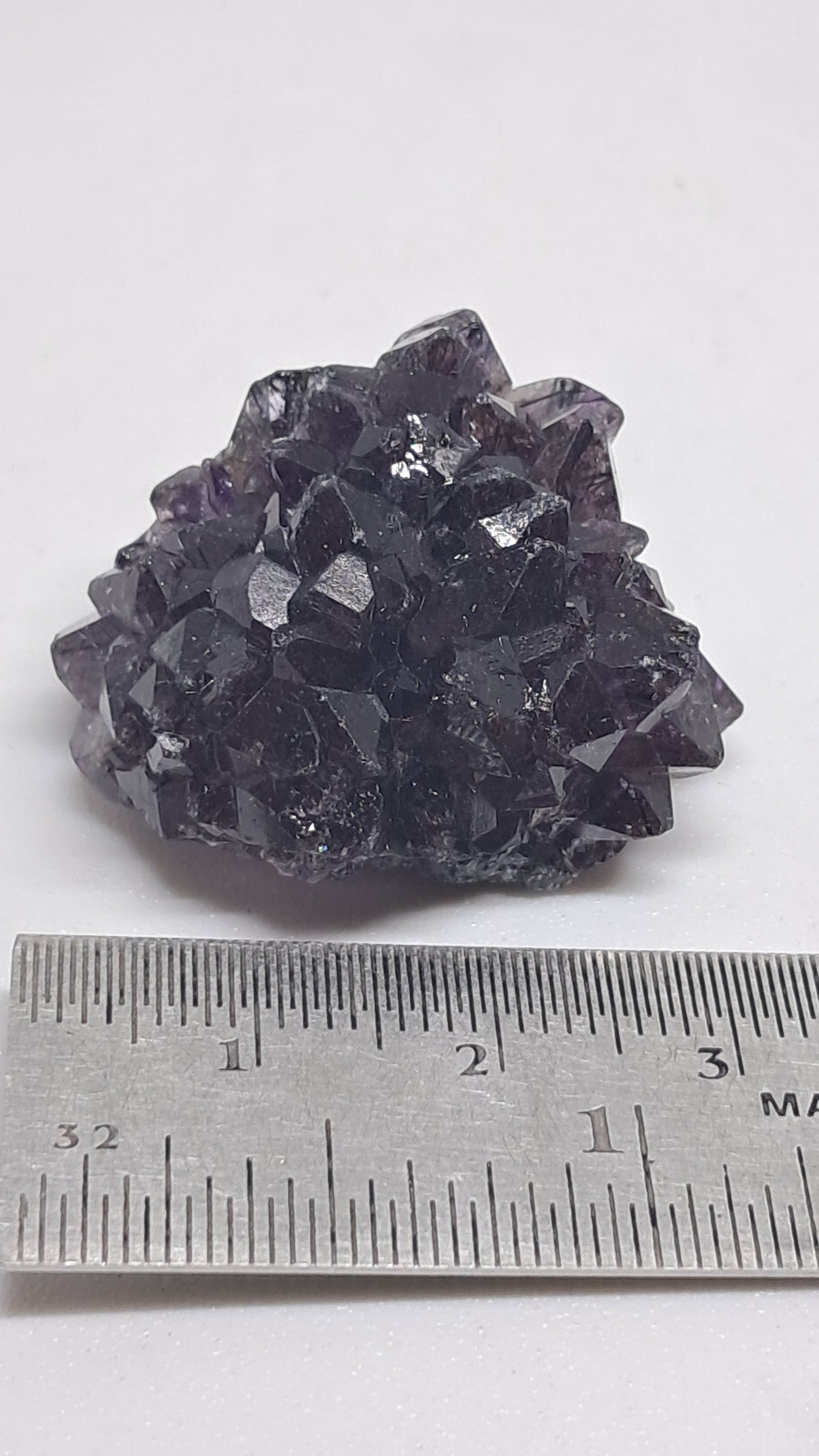 Amatista Elestial Morada Oscura sobre Cuarzo | Inclusiones de Hematita Goethita Rutilo | Cristal Natural | Muestra Mineral #KA194