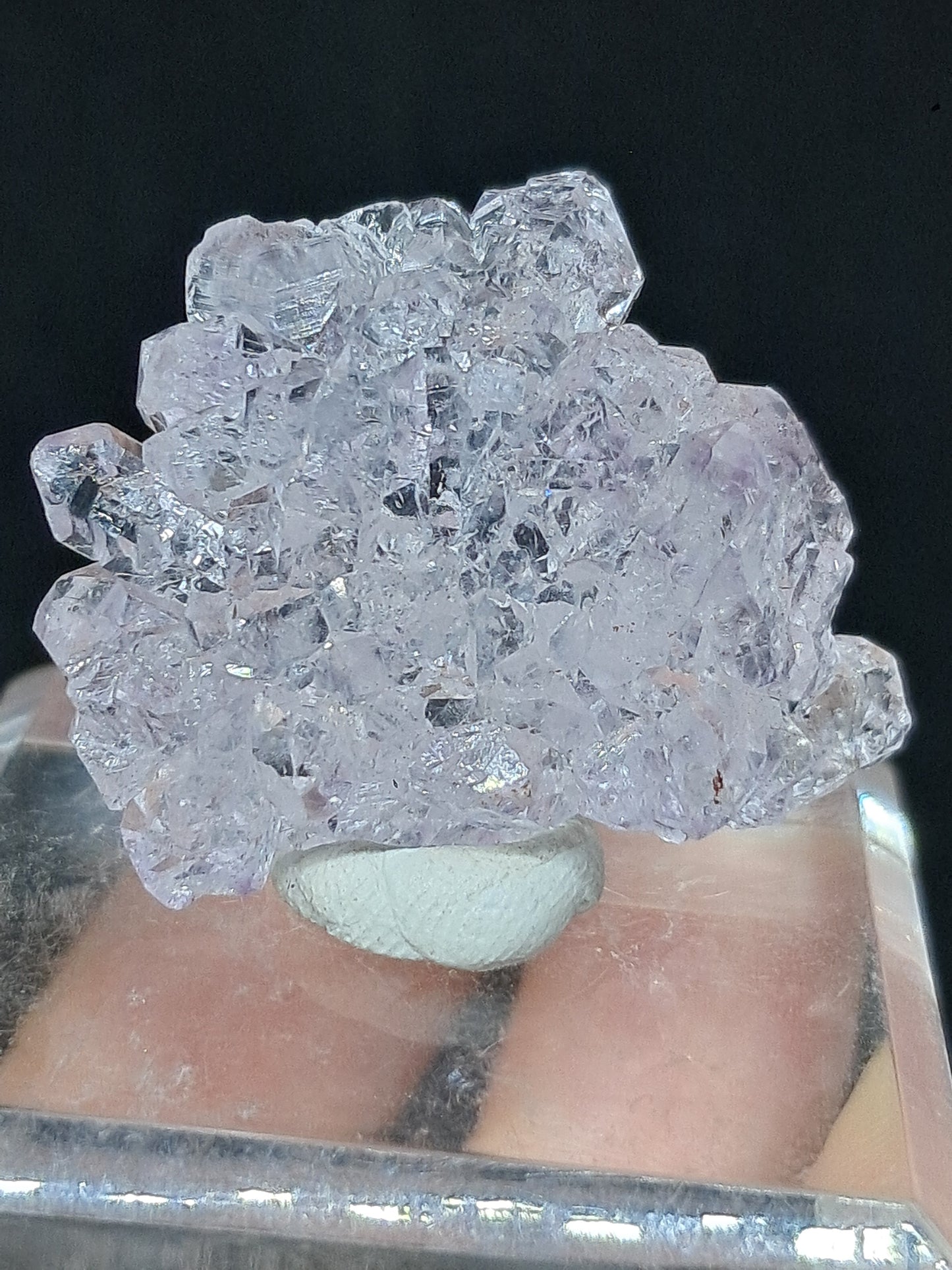 Amatista en racimo (Karur) Cristal de cuarzo lavanda brillante | Piedra natural | Ejemplar mineral n.° KA79