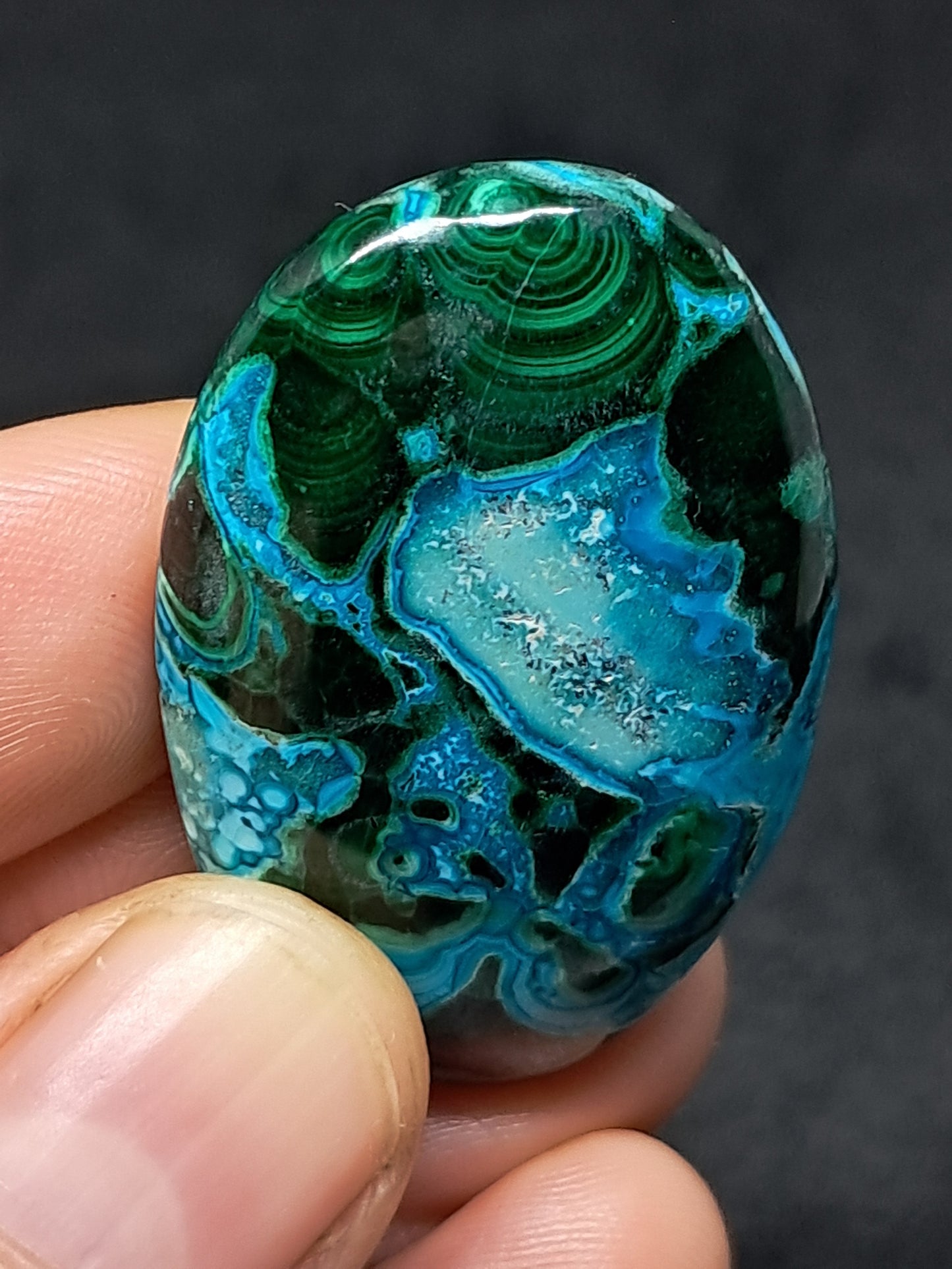 Chrysocolla Malachite Palmstone | Polished Natural Stone | Good Quality