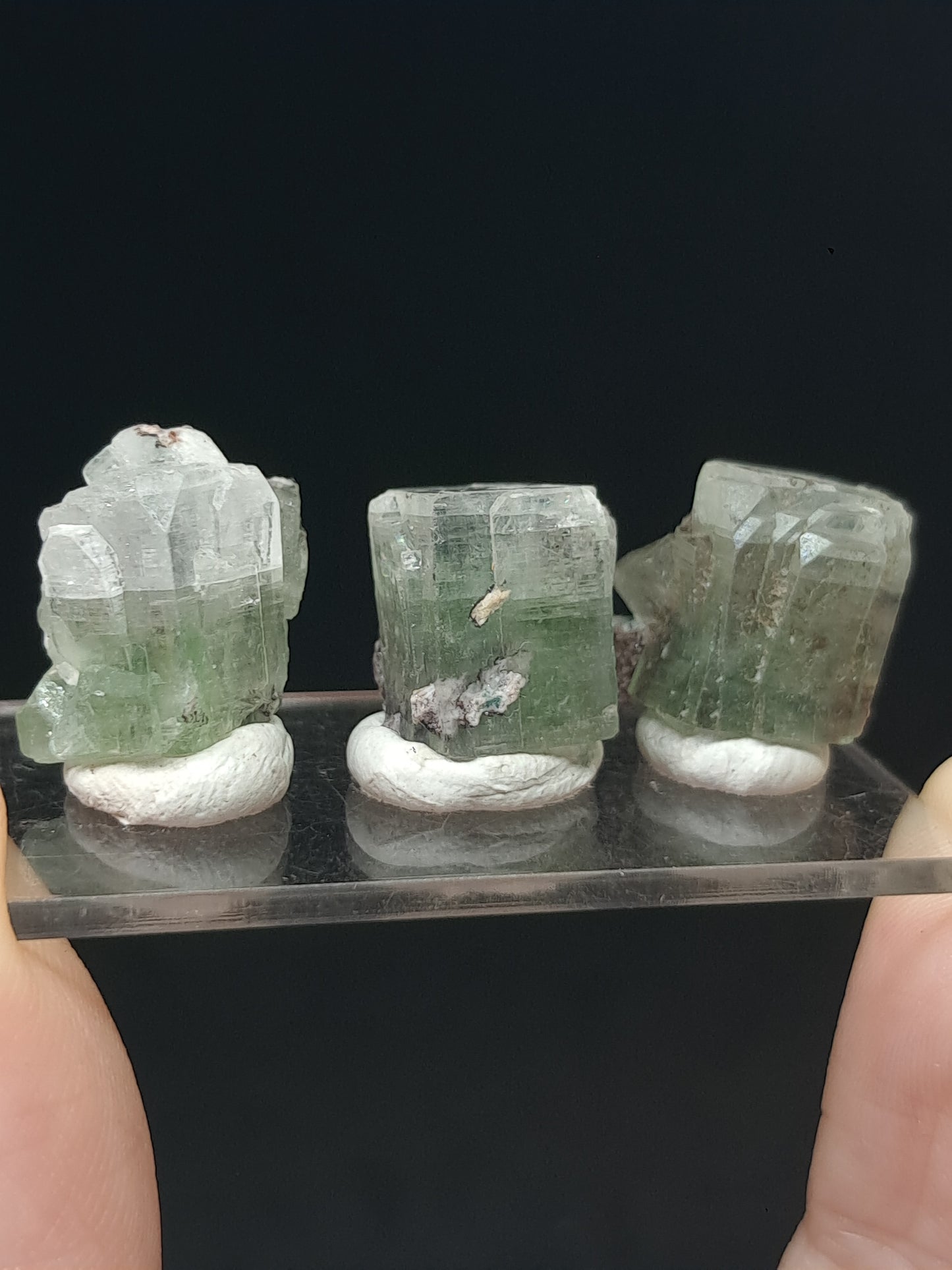 Set of 3 Small Green Apophyllites (Fluorapophyllites) (Ajanta) Rough Natural Crystals | Mineral Specimens #GA50