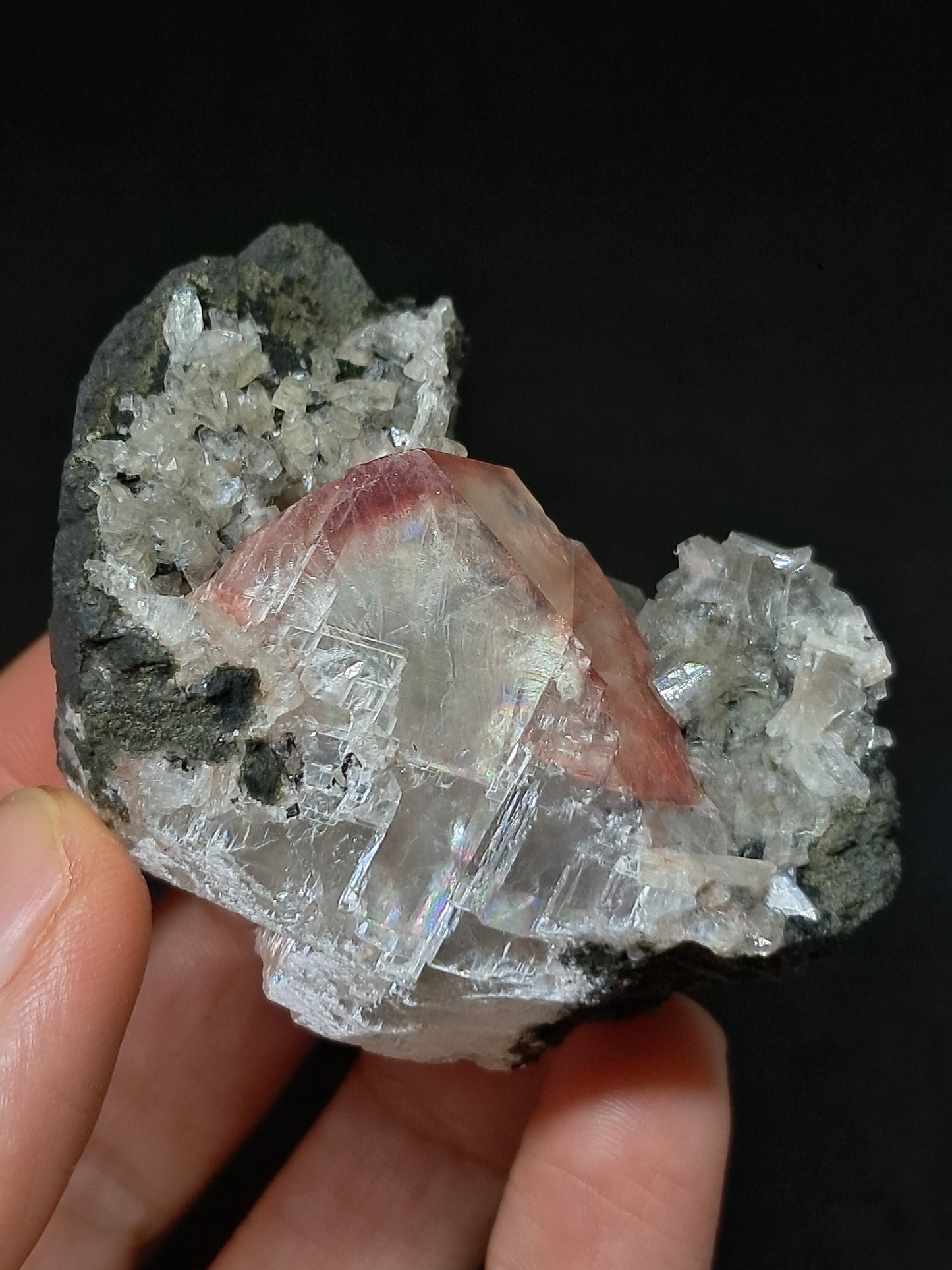 Calcita frambuesa mohosa *Hallazgo raro* (Pithampur) Cristal natural | Piedra en bruto | Muestra mineral #CA32