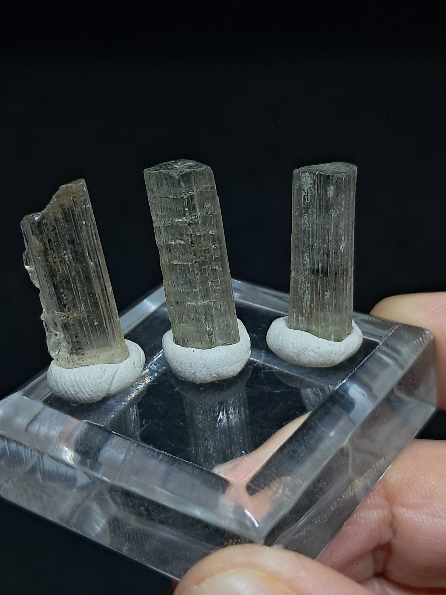 Set of 3 Fluorescent Scapolite Crystals (Karur) UV Reactive | Rough Stone | Natural Mineral Specimen #SCP26