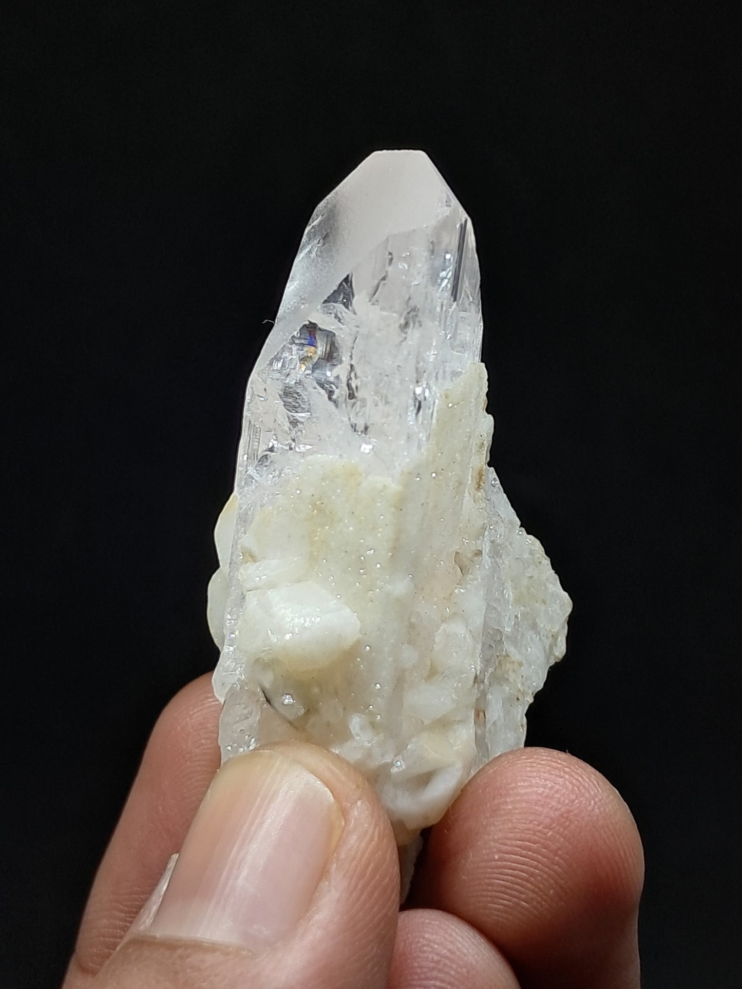 Danburite Natural Crystal (Mexico) w/ UV-reactive Calcite #DNB2