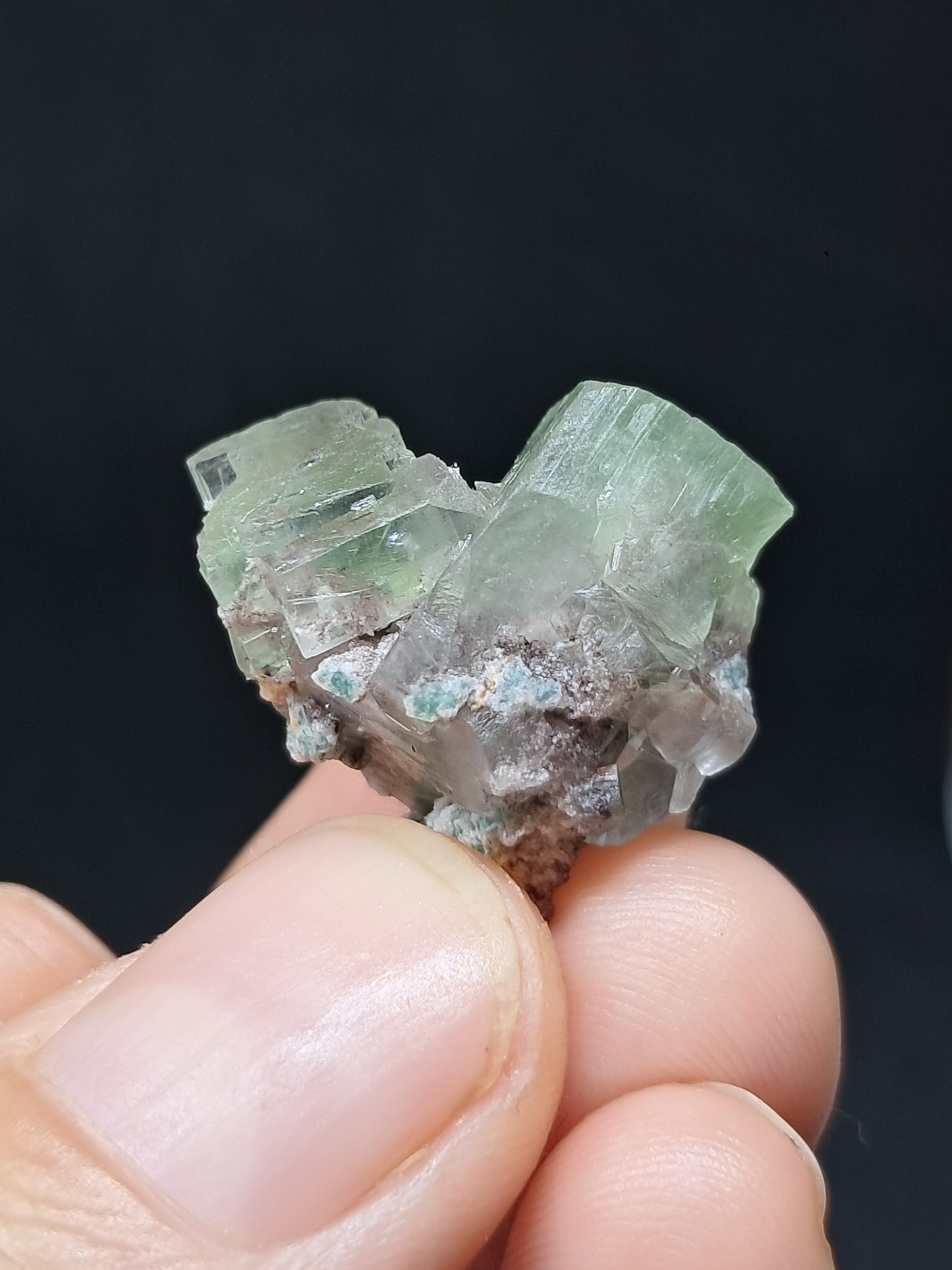 Apofilita verde (Fluorapofilita) (Ajanta) Cristal natural | Muestra de mineral #GA36