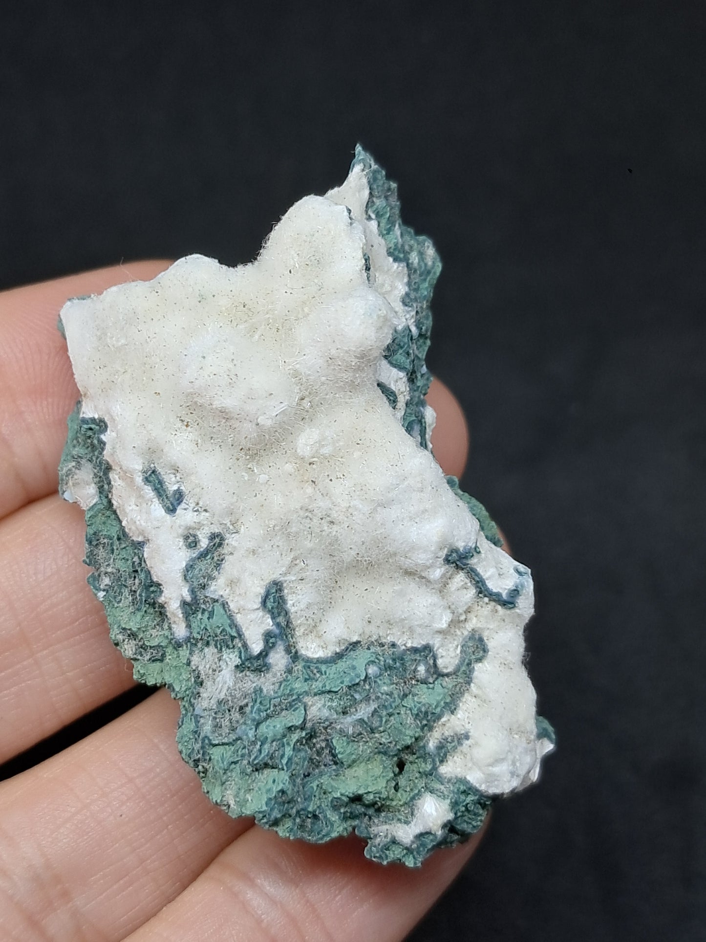 Okenite on Chalcedony (Mumbai) Mineral Specimen | Natural Crystal #OK40