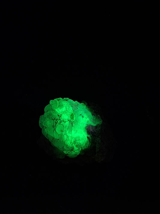 Hyalite Opal on Matrix (Mexico) Rough Crystal Stone | UV-Reactive Mineral Specimen #OH14