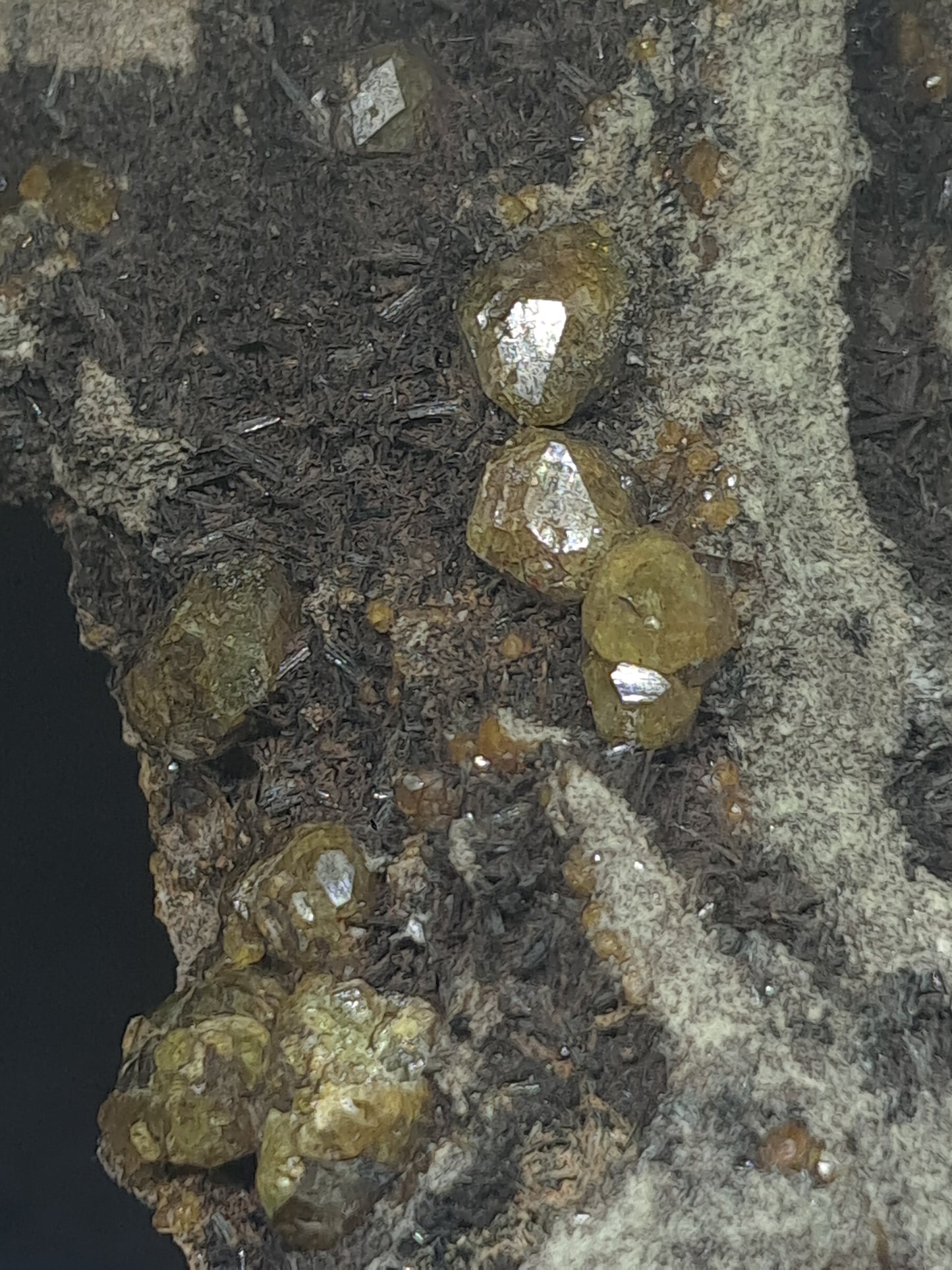 Green Garnet w/ Aegirine (Acmite) on Matrix (Mexico) Andradite Garnet Cluster |Rough Crystal Stone | Mineral Specimen #GR27