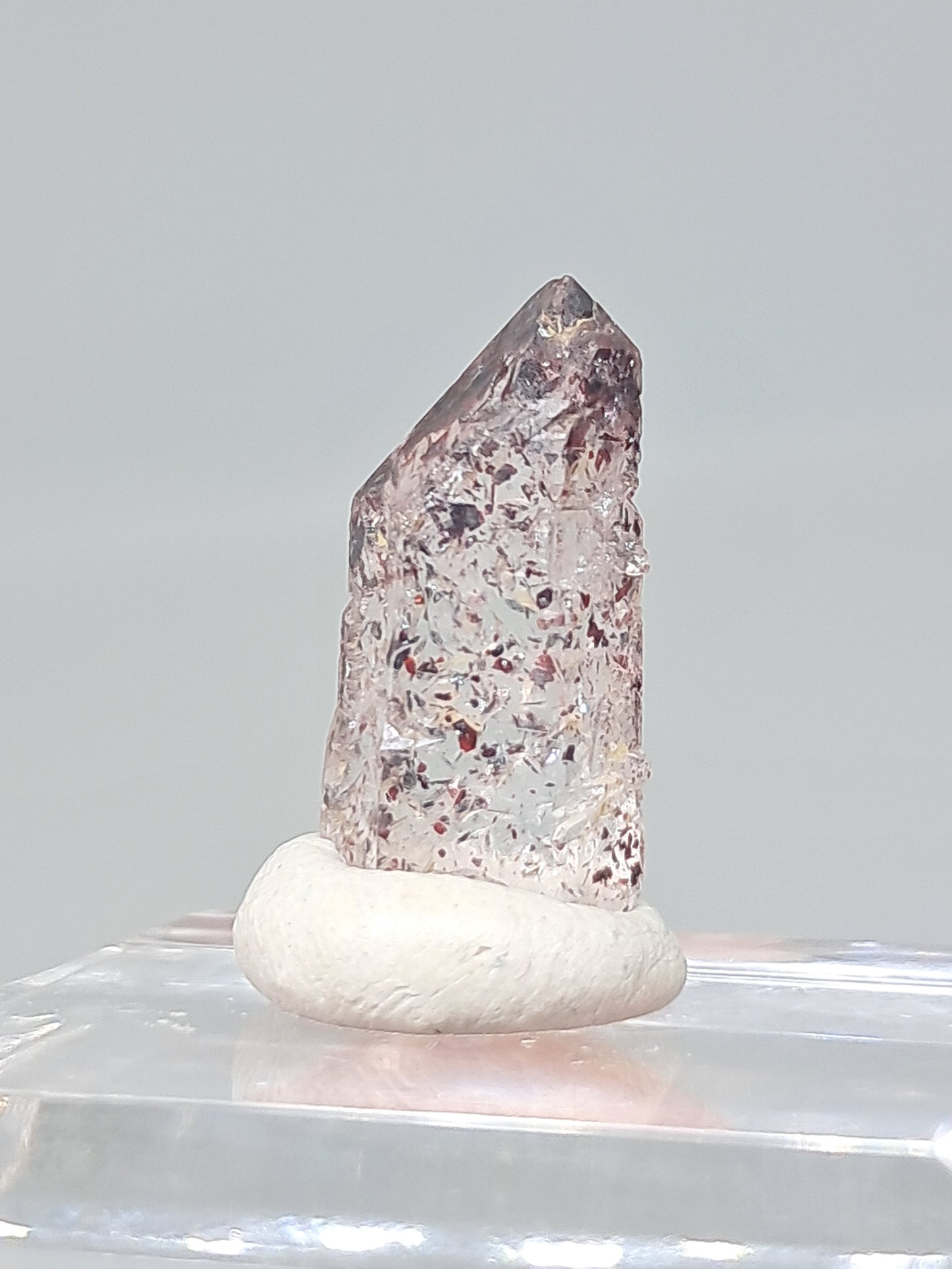 Hematite Included Quartz (Karur) Natural Crystal Point | Mineral Specimen #HPQ64