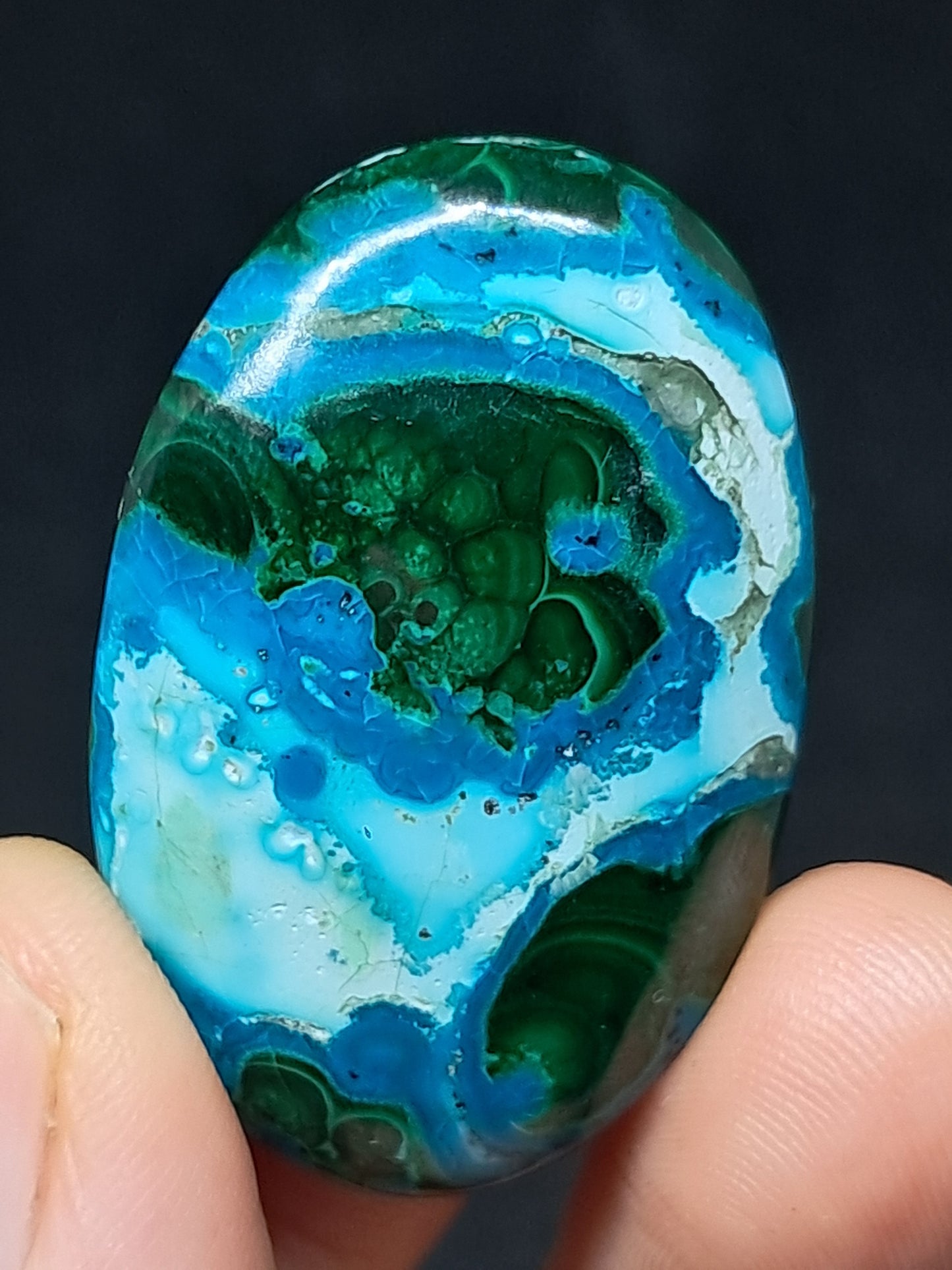 Chrysocolla Malachite Palmstone | Polished Natural Stone | Good Quality