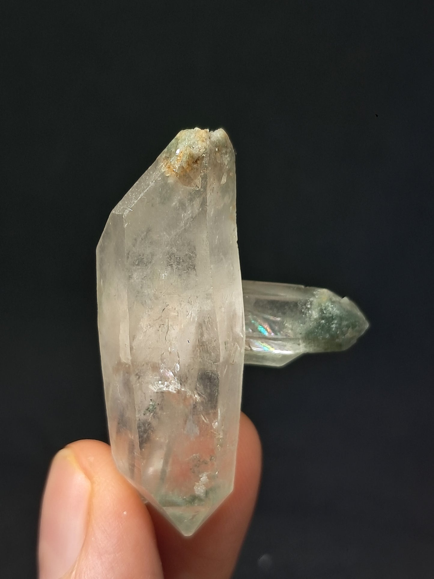 Chlorite Phantom Quartz *Bridge* *Biterminated* (Kullu) Natural Crystal | Garden Chamanic #CQ81
