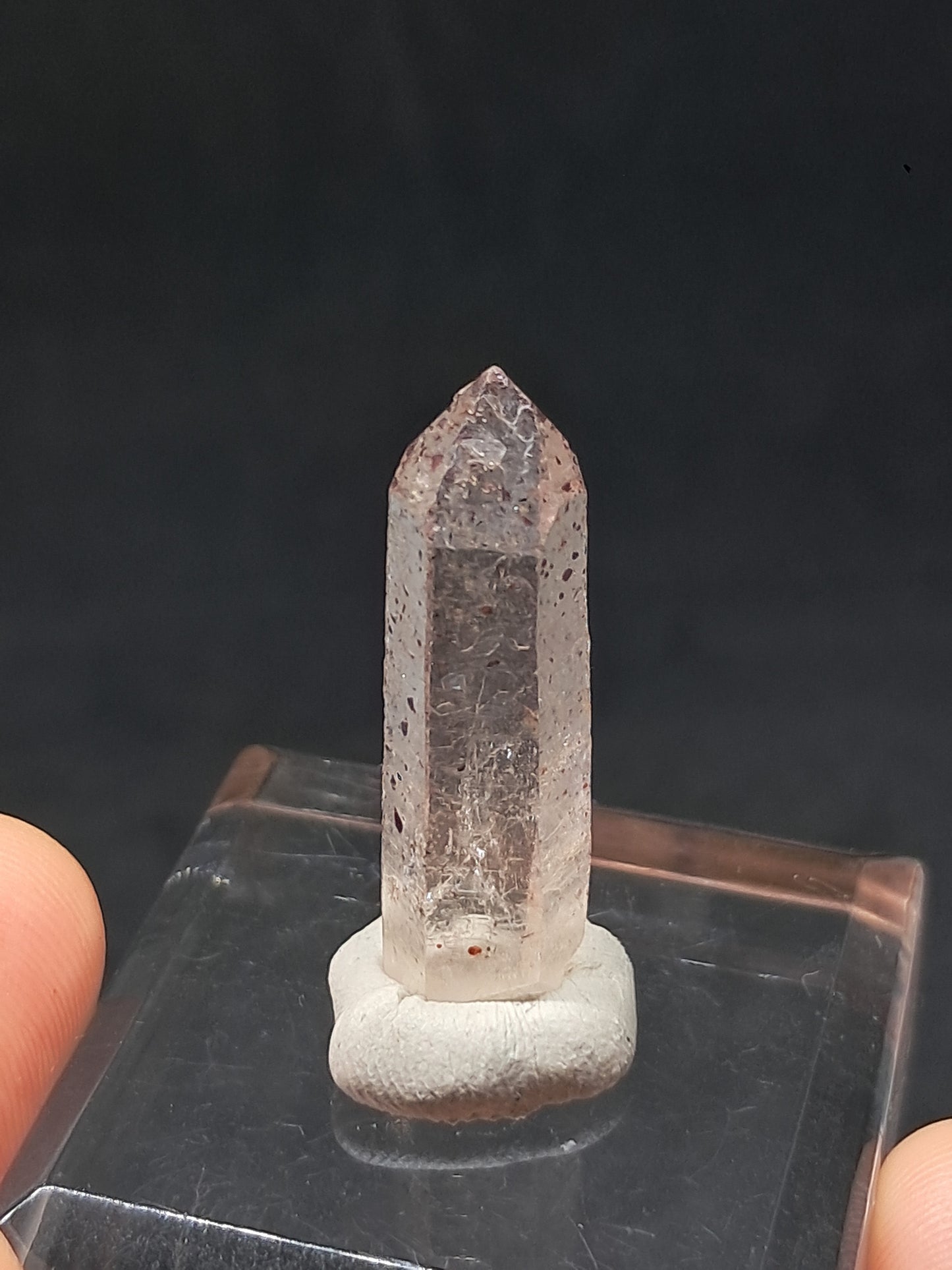 Quartz w/ Hematite Inclusions (Karur) Natural Crystal Point | Mineral Specimen #HPQ67