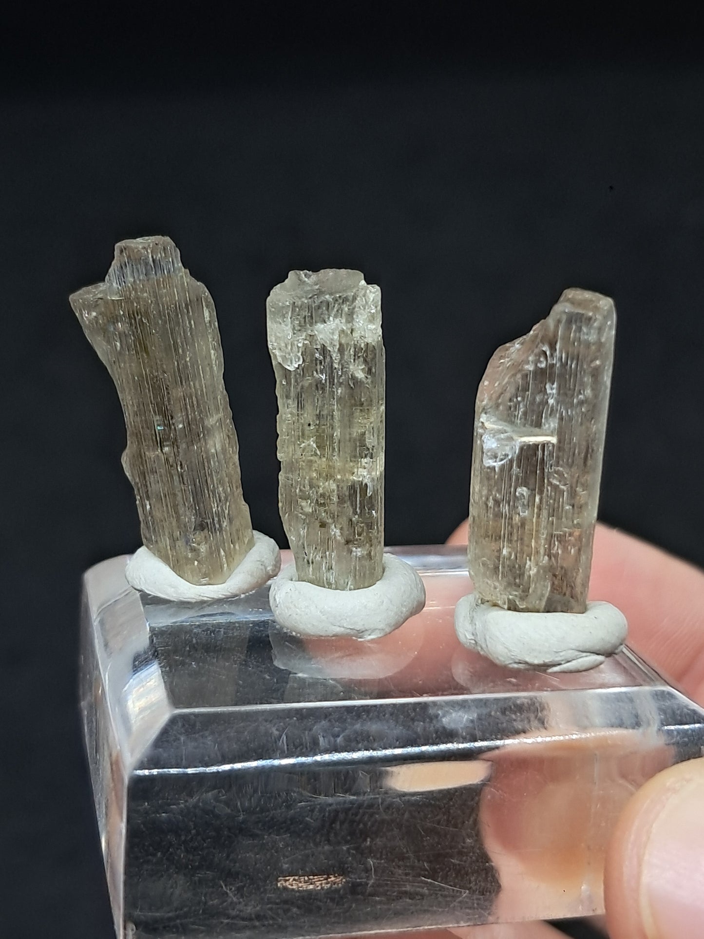 Set of 3 Fluorescent Scapolite Crystals (Karur) UV Reactive | Rough Stone | Natural Mineral Specimen #SCP24
