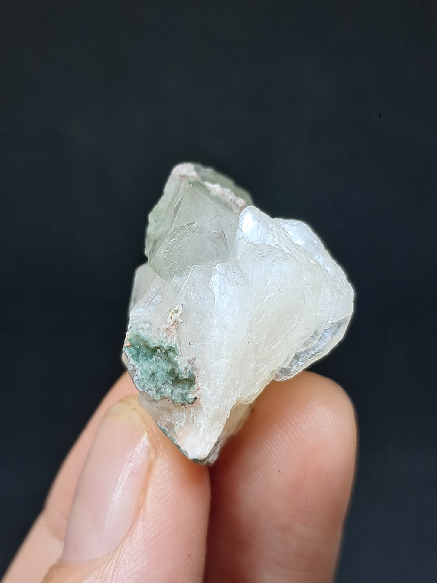Green Apophyllite with Stilbite (Fluorapophyllite) (Ajanta) Natural Crystal | Mineral Specimen #GA38