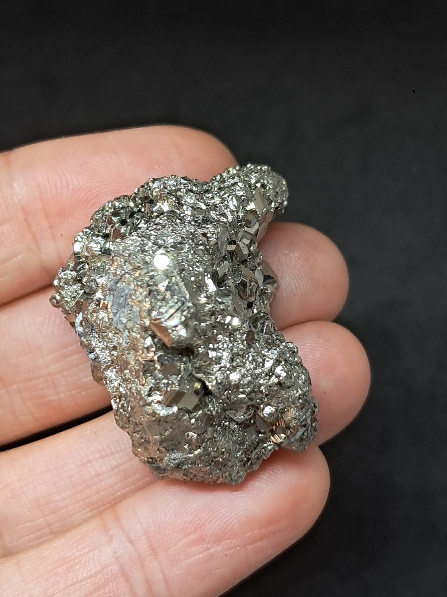 Pirita en bruto (Perú) Drusa natural | Muestra mineral | Rocas y Cristales #PR22