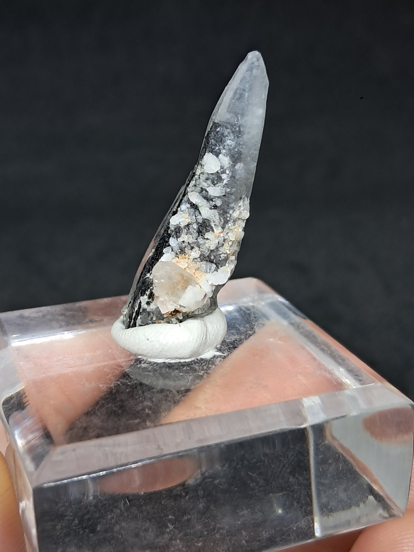 Tourmalinated Quartz Crystal Point (Karur) Natural Stone | Mineral Specimen #TQ26