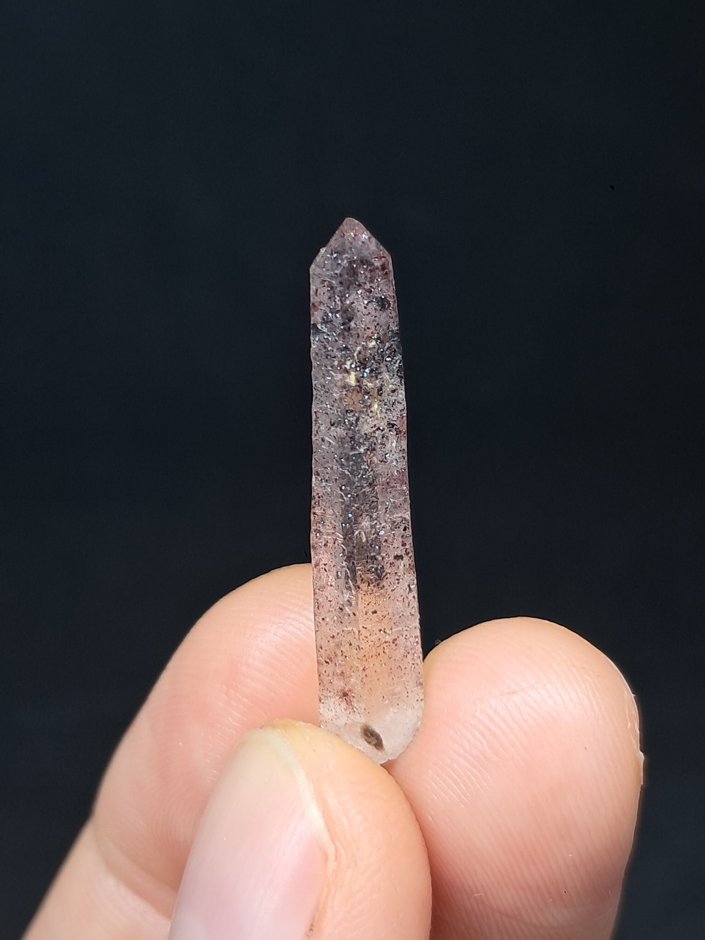 Quartz w/ Hematite Inclusions (Karur) Natural Crystal Point | Mineral Specimen #HPQ68