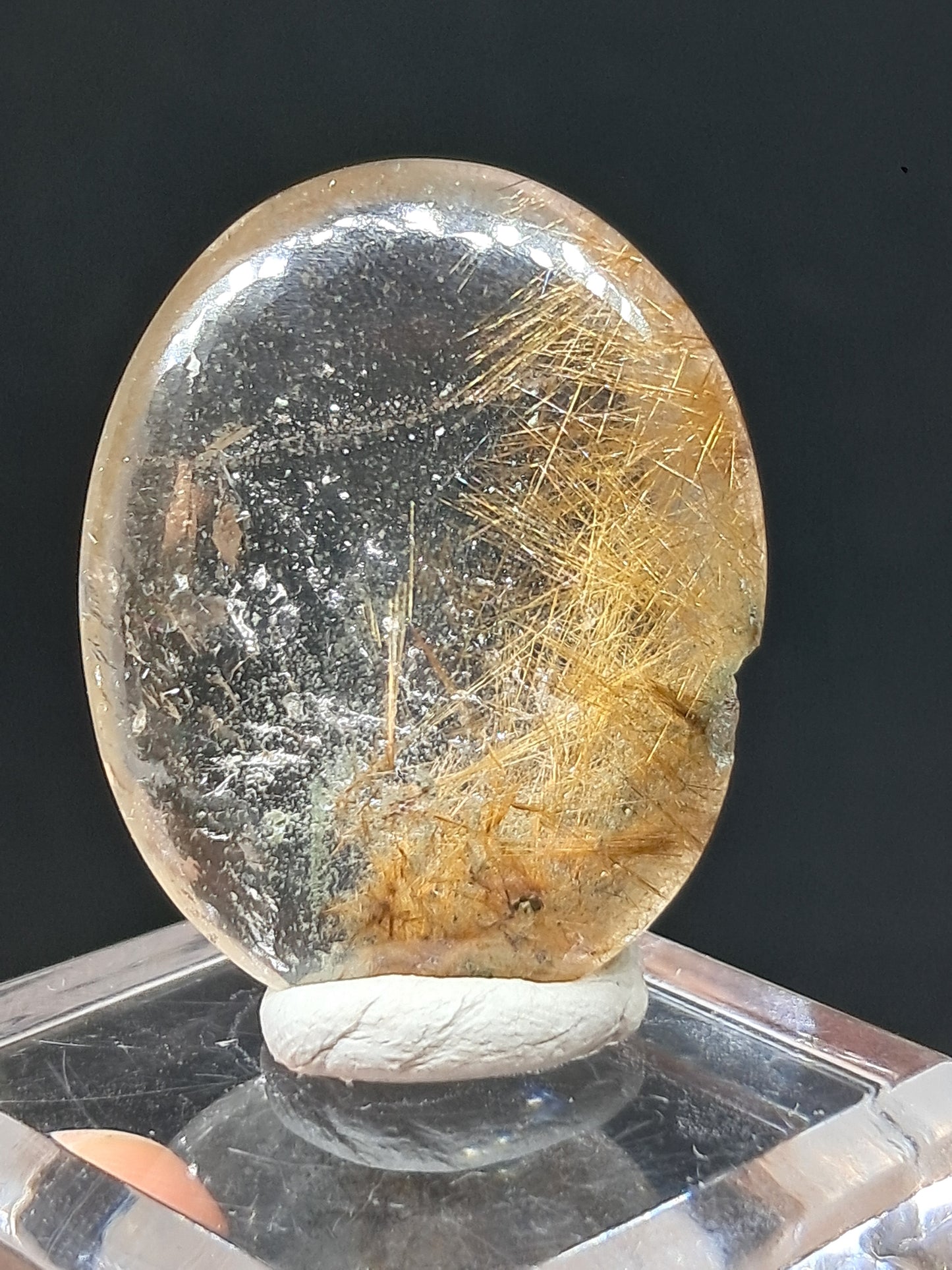 Rutilated Quartz Palmstone | Polished Stone | Natural Crystal #RQ48